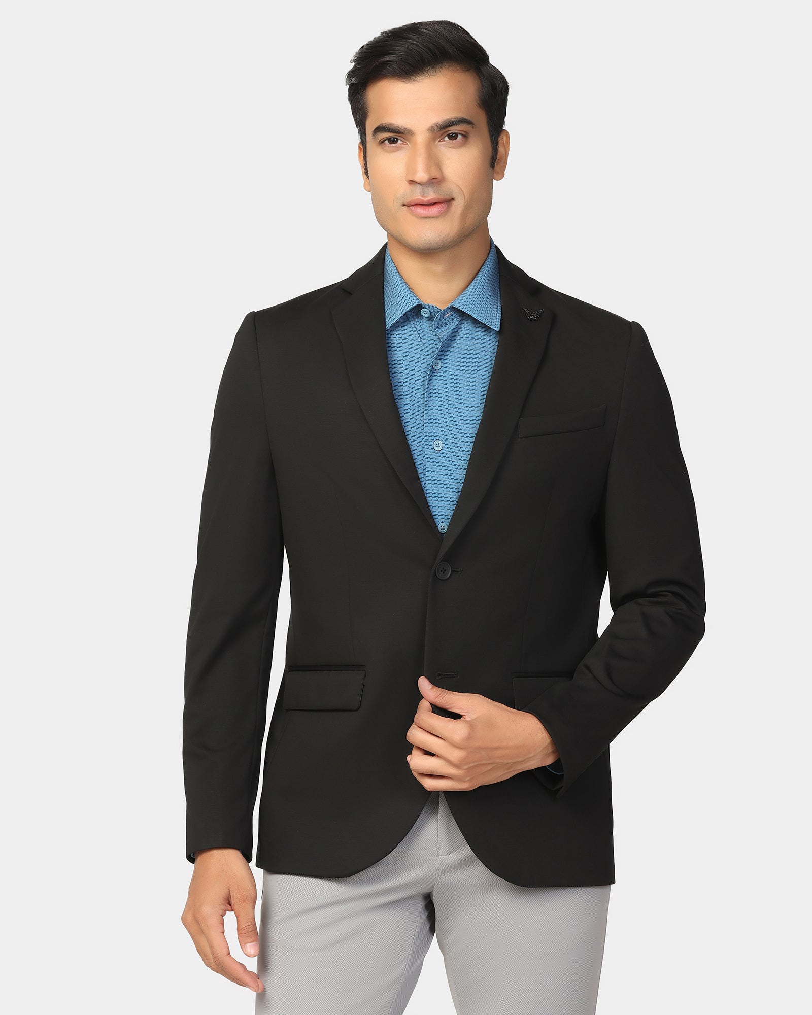 TechPro Formal Black Solid Blazer - Explore