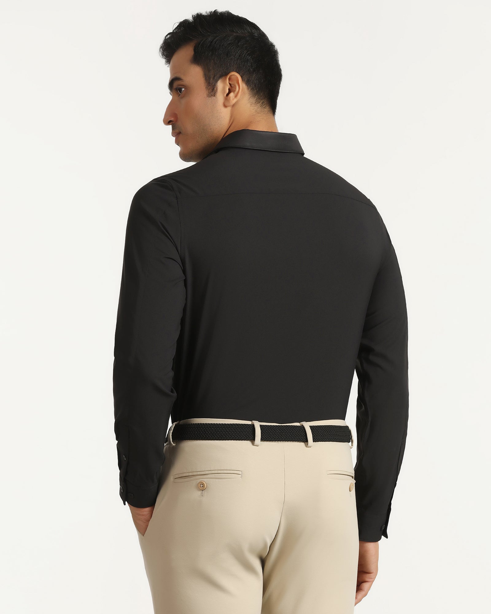 TechPro Formal Black Solid Shirt - Greece