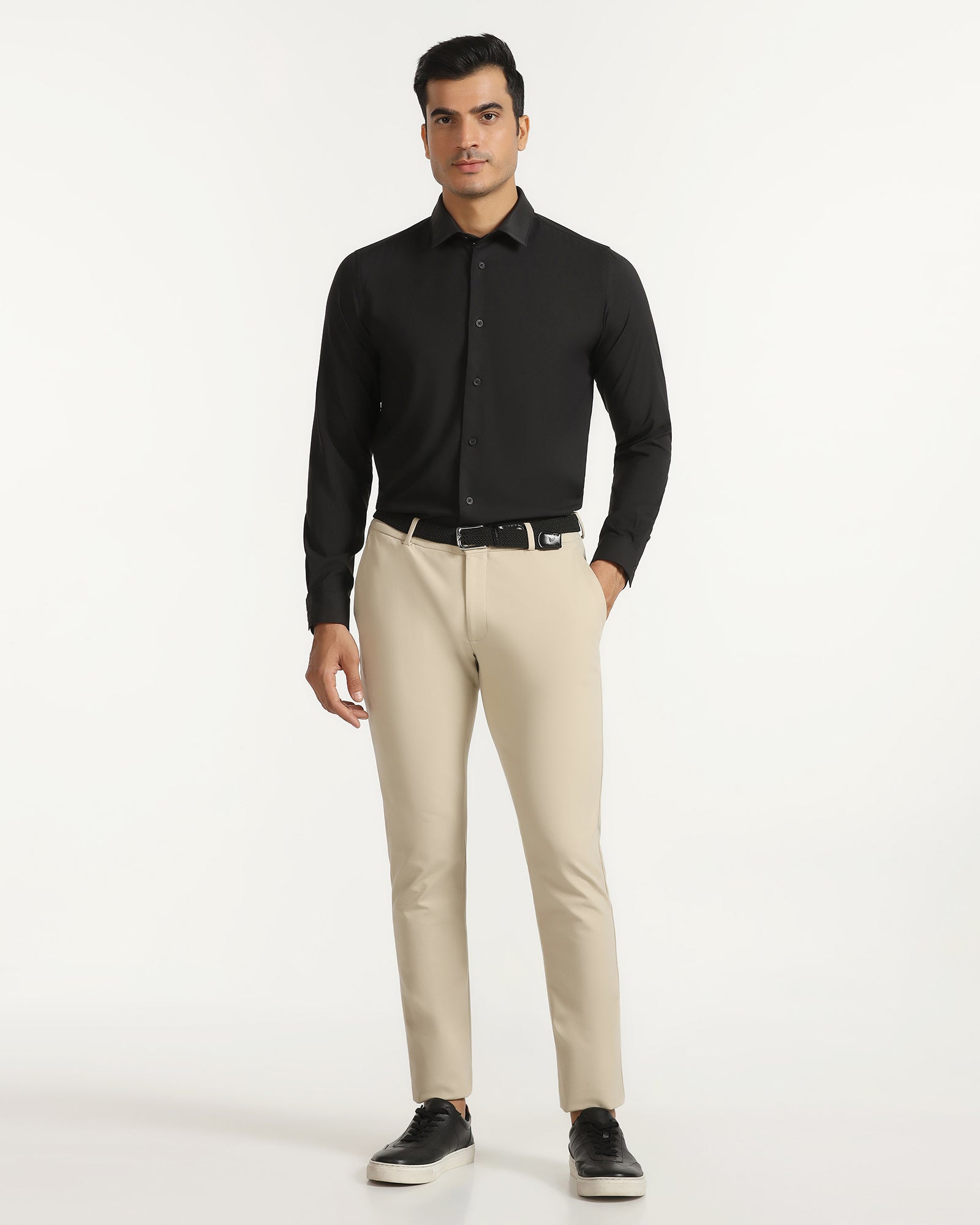 TechPro Formal Black Solid Shirt - Greece