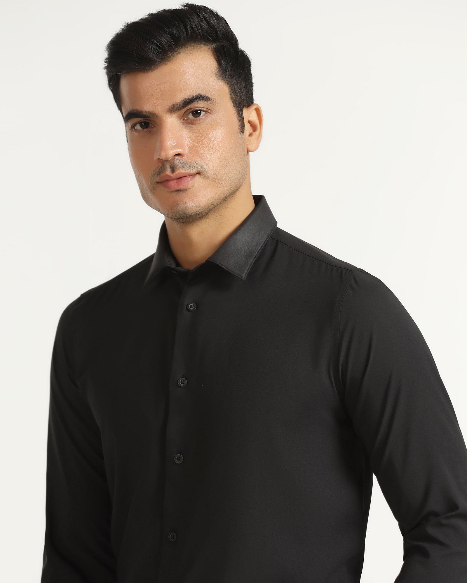 TechPro Formal Black Solid Shirt - Greece