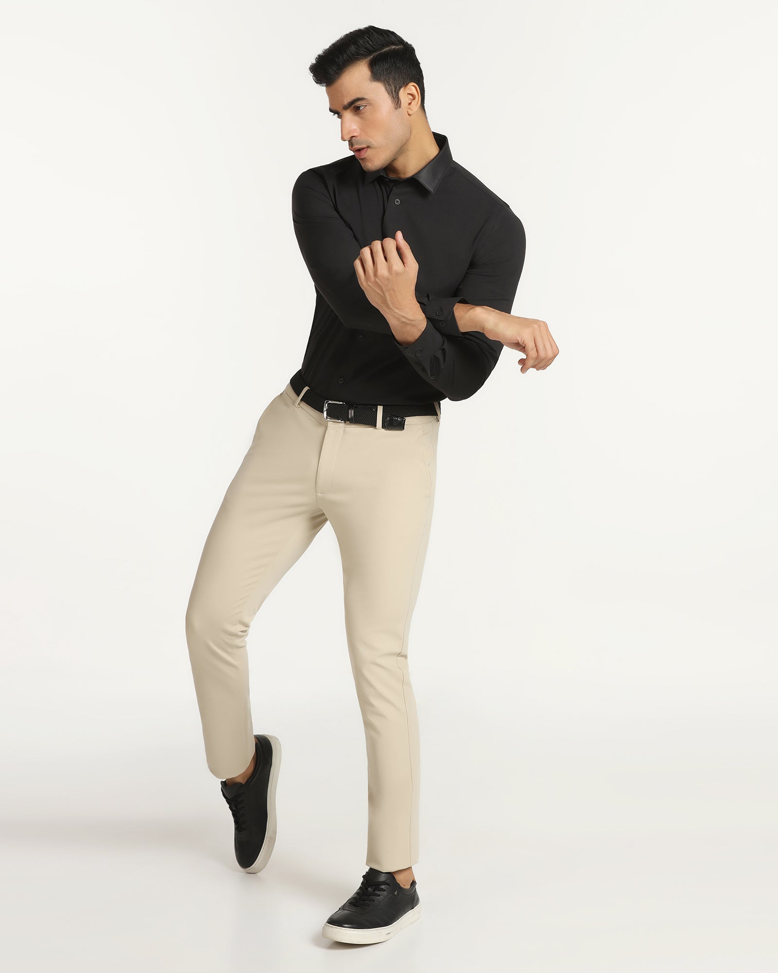 TechPro Formal Black Solid Shirt - Greece