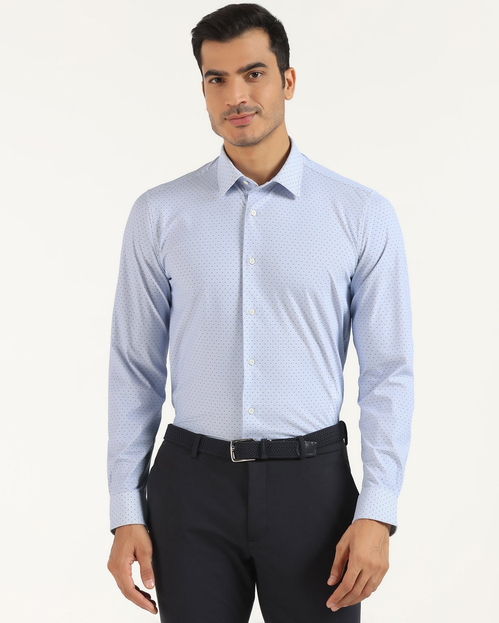 TechPro Formal Blue Printed Shirt - Draco
