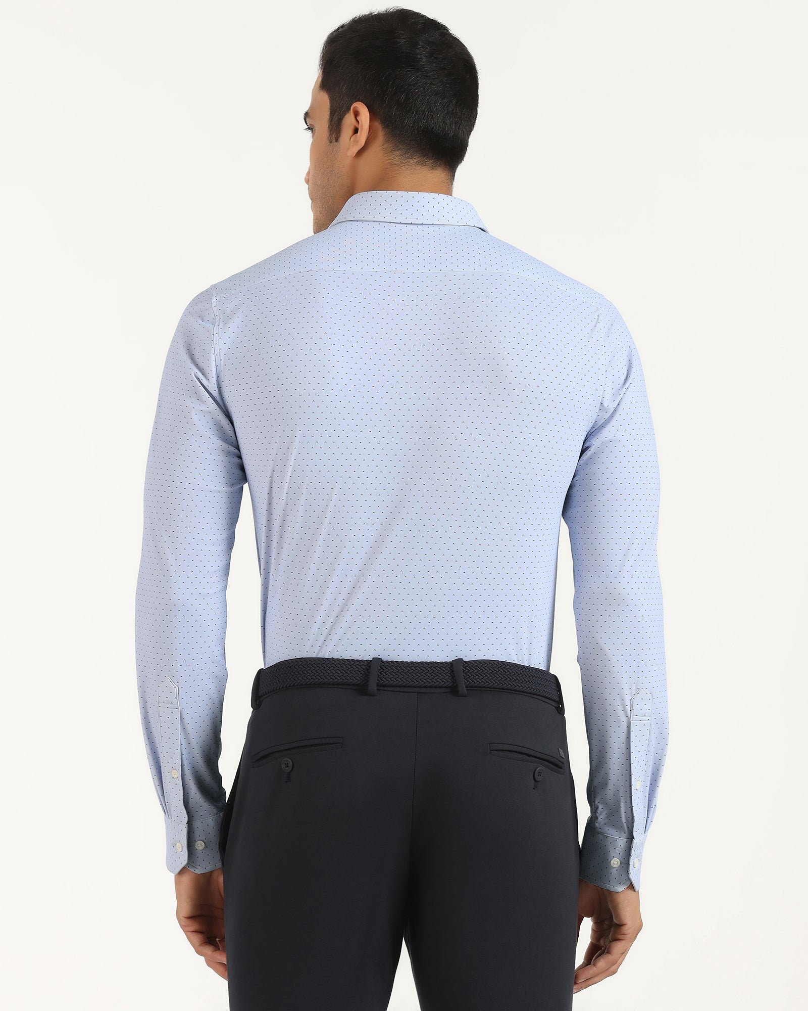 TechPro Formal Blue Printed Shirt - Draco