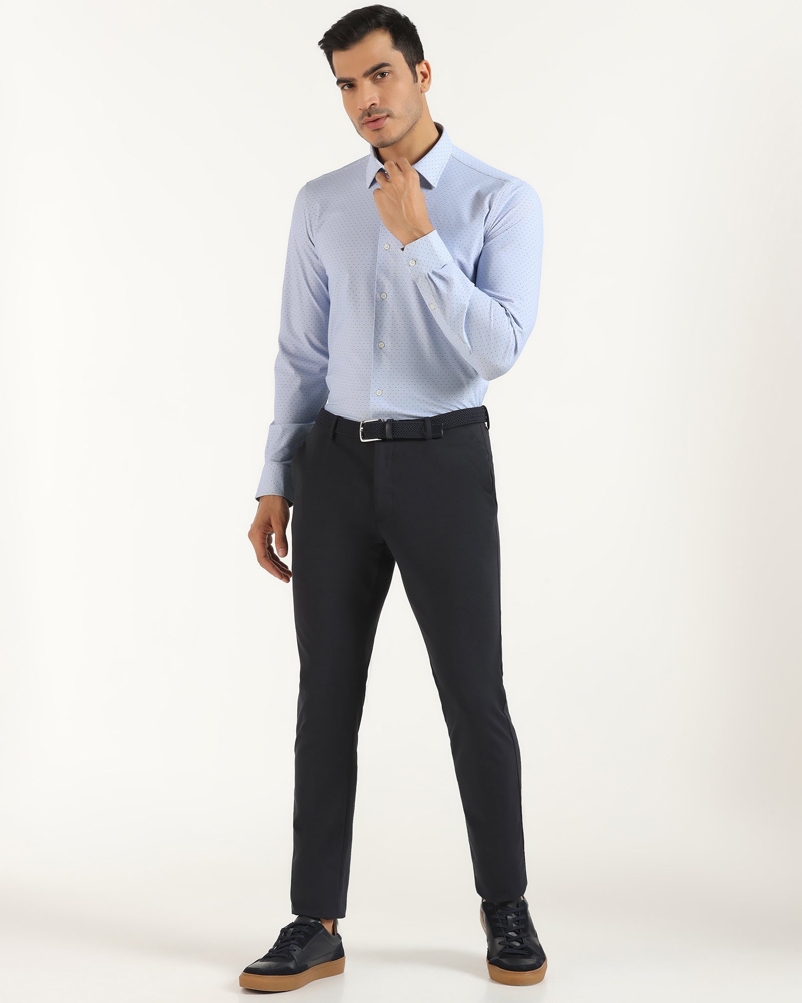 TechPro Formal Blue Printed Shirt - Draco