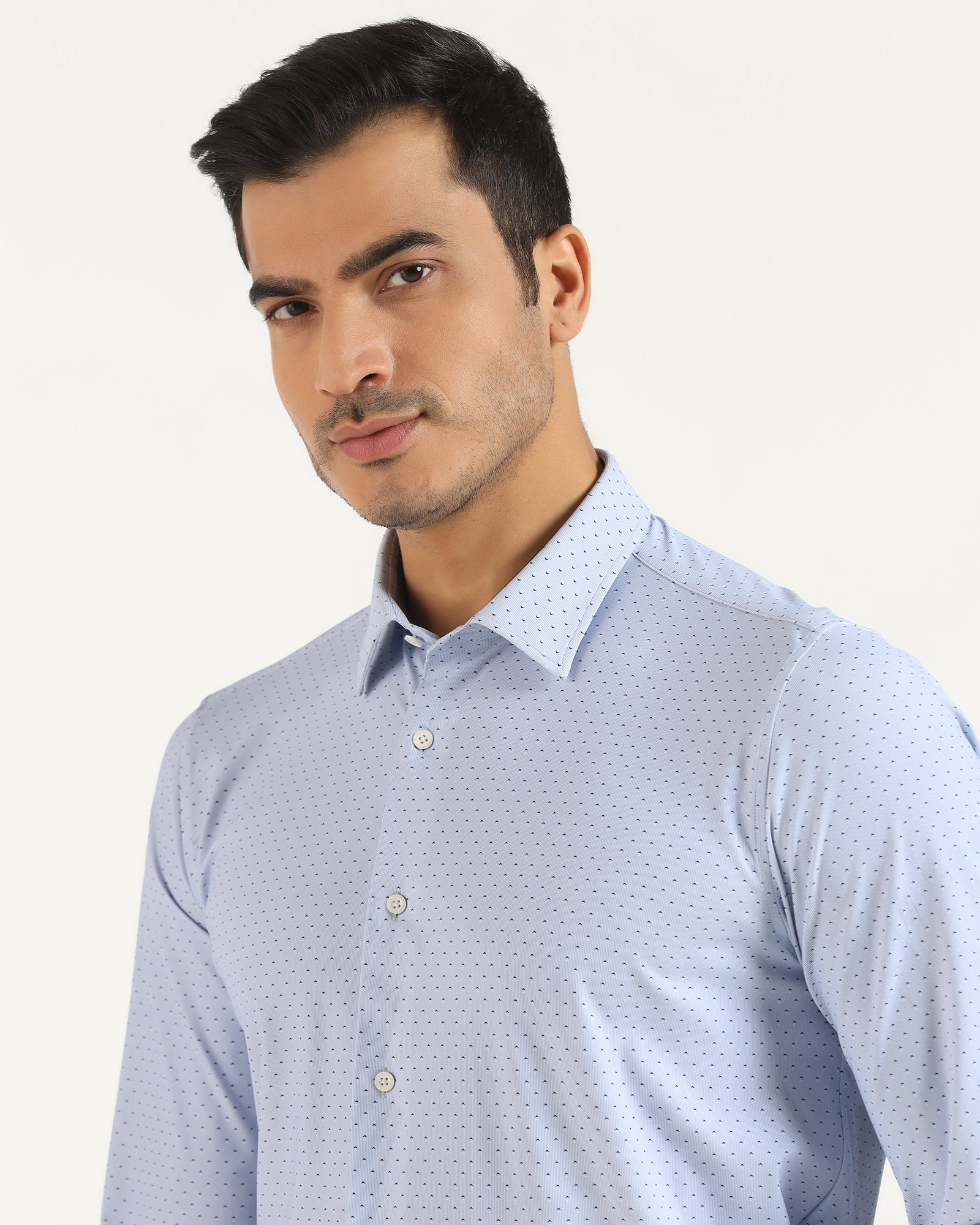 TechPro Formal Blue Printed Shirt - Draco