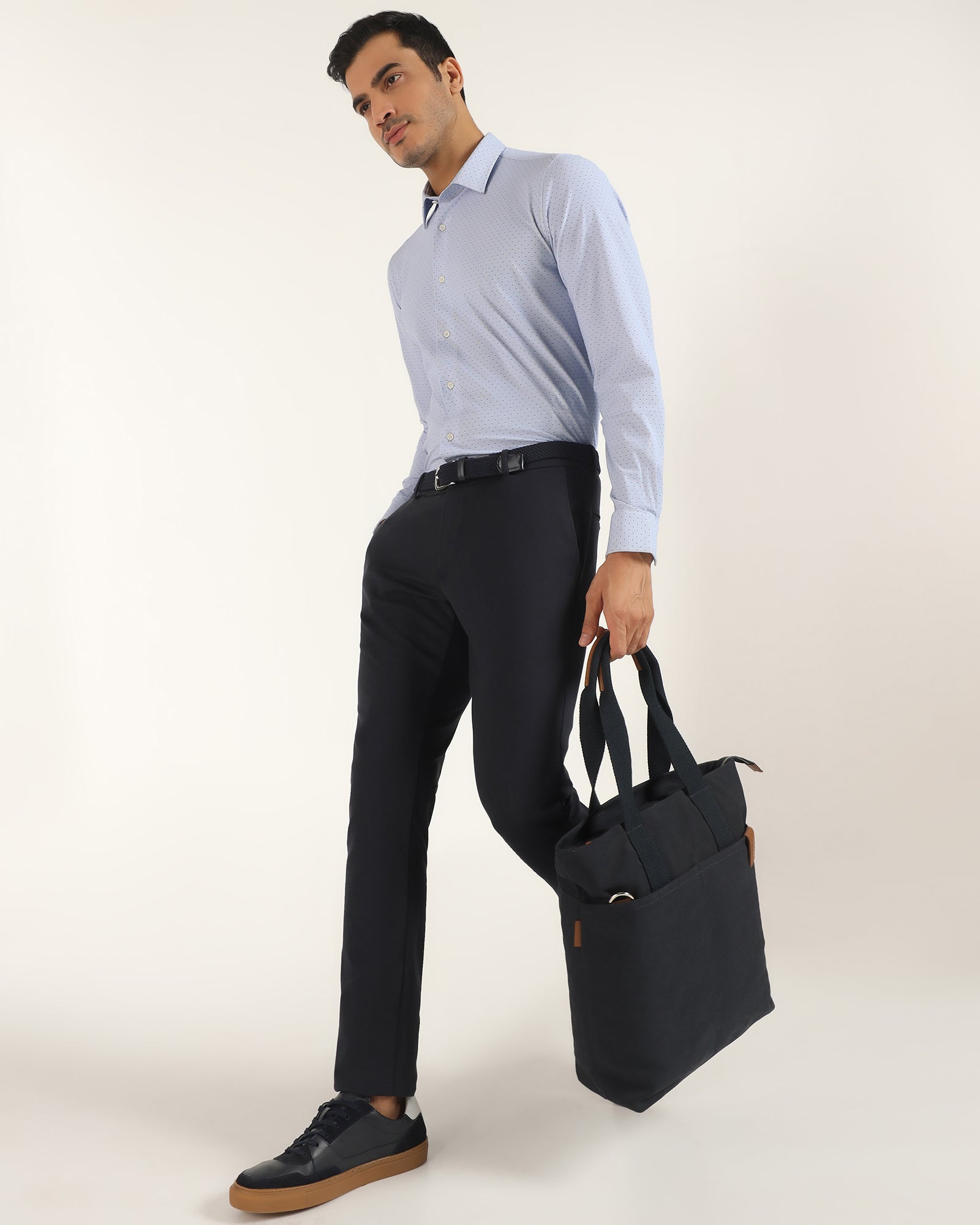 TechPro Formal Blue Printed Shirt - Draco