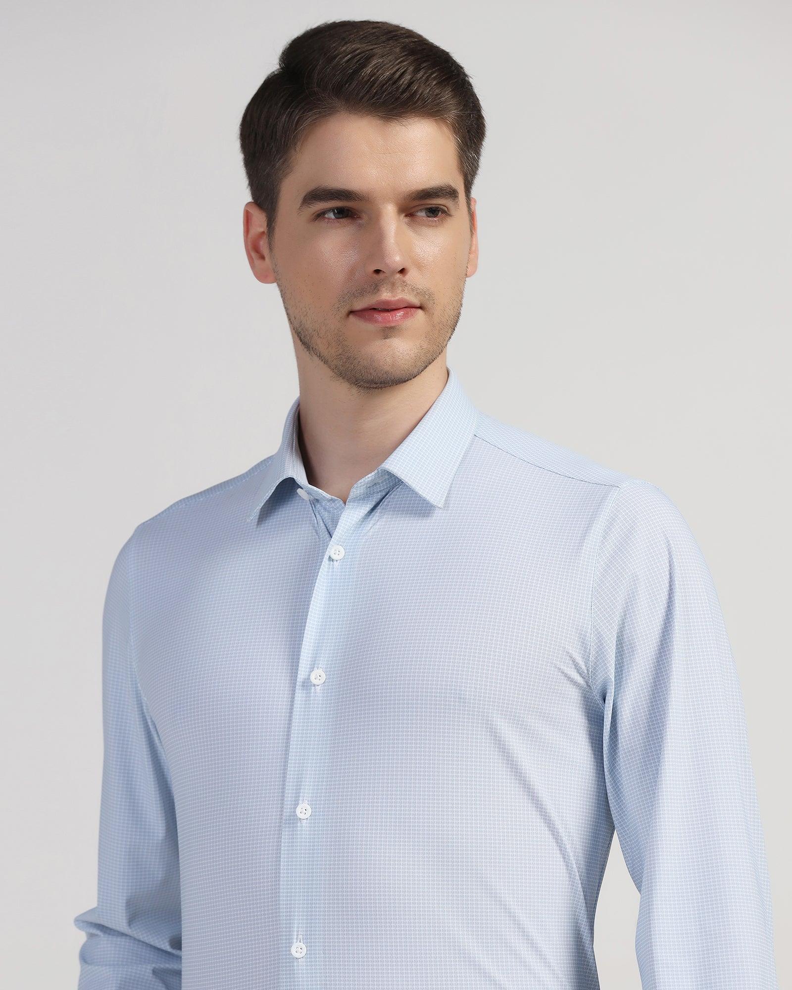 TechPro Formal Blue Printed Shirt - Ohio - Blackberrys