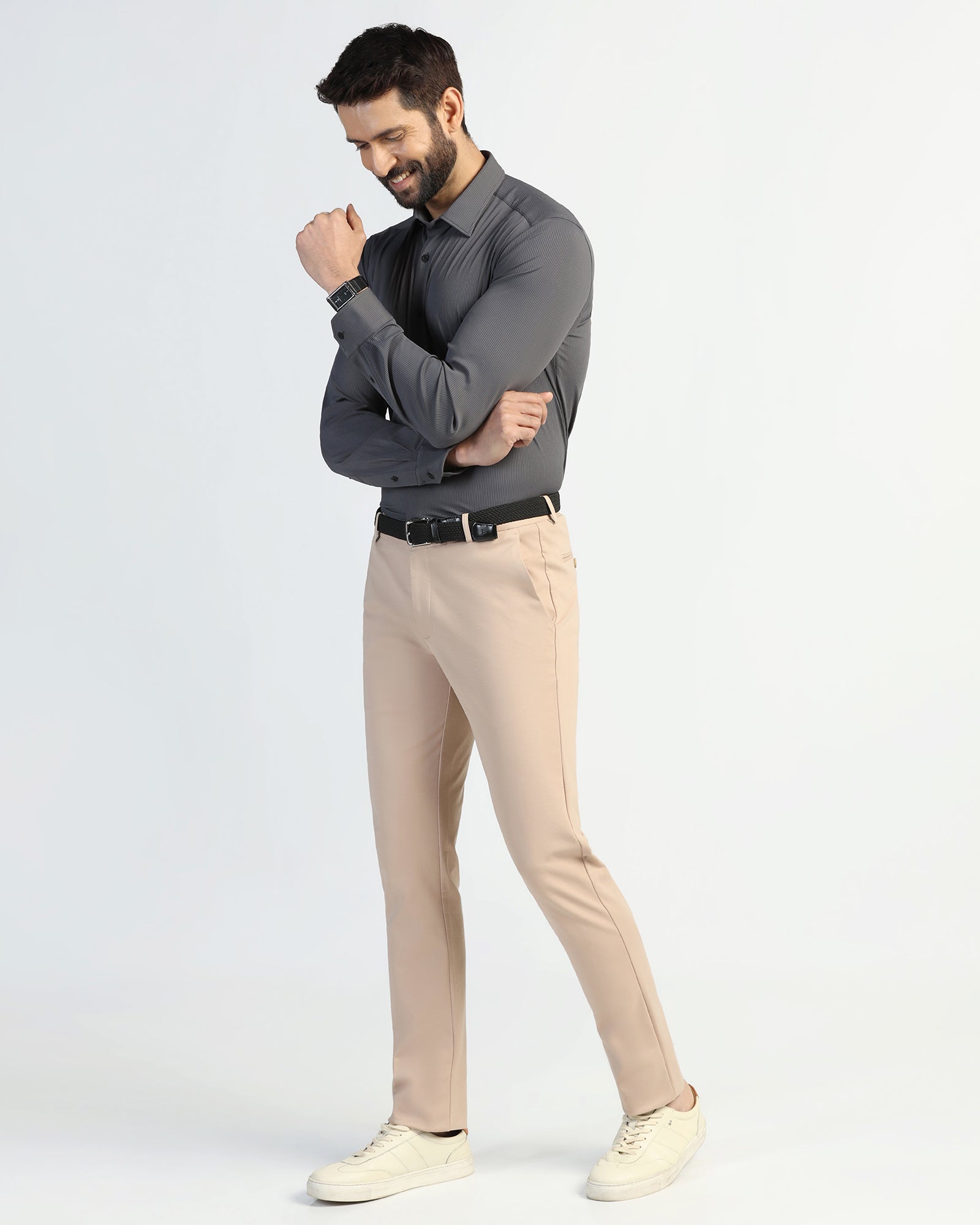 TechPro Formal Dark Grey Stripe Shirt - Abil