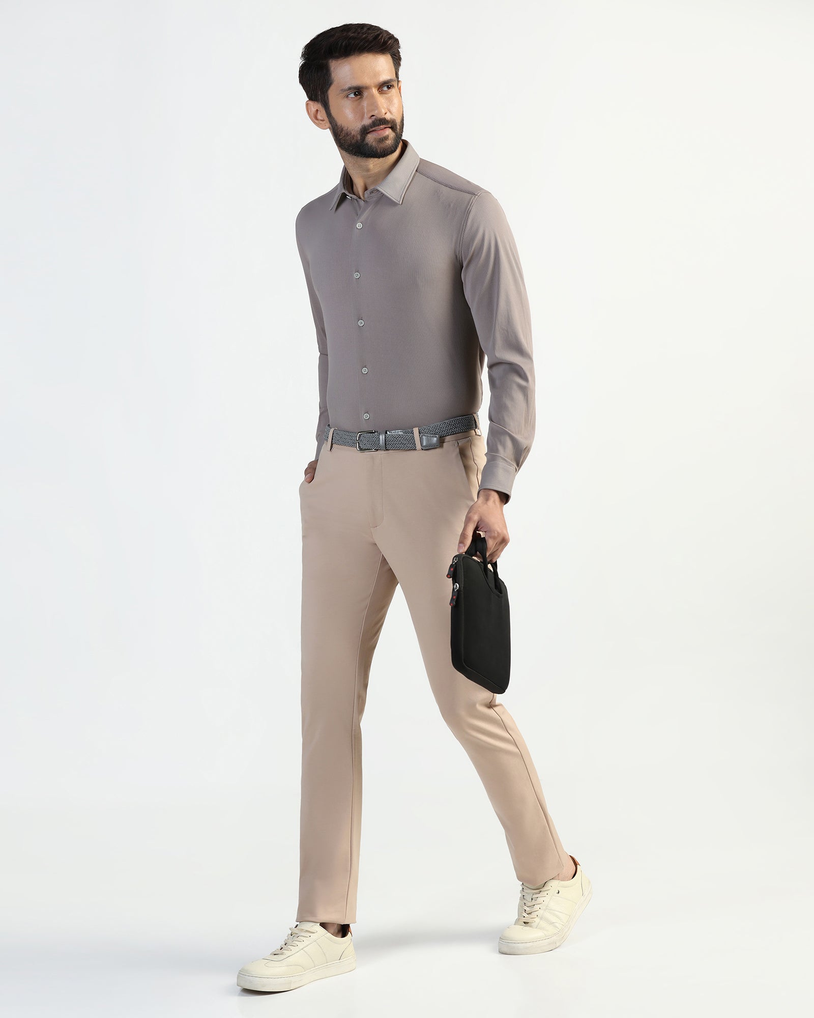 TechPro Formal Grey Stripe Shirt - Abil