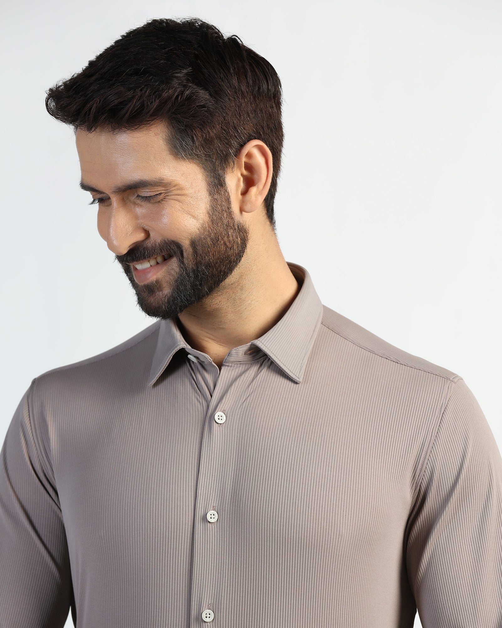 TechPro Formal Grey Stripe Shirt - Abil