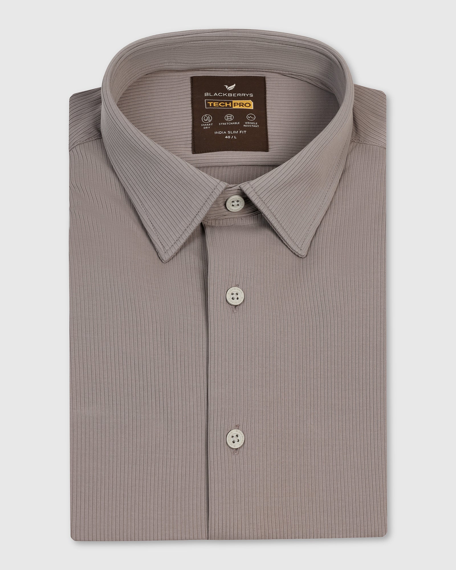 TechPro Formal Grey Stripe Shirt - Abil