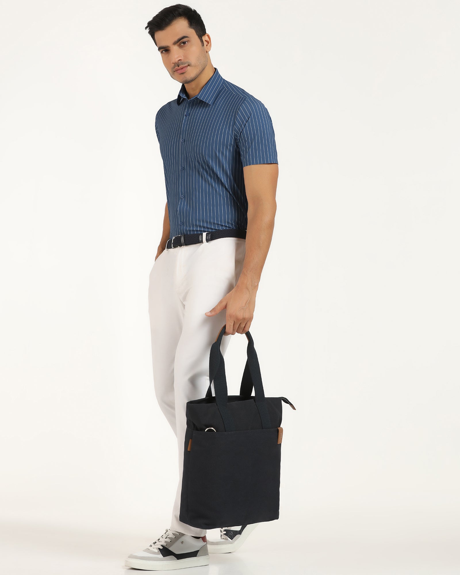 TechPro Formal Half Sleeve Blue Stripe Shirt - Dickins