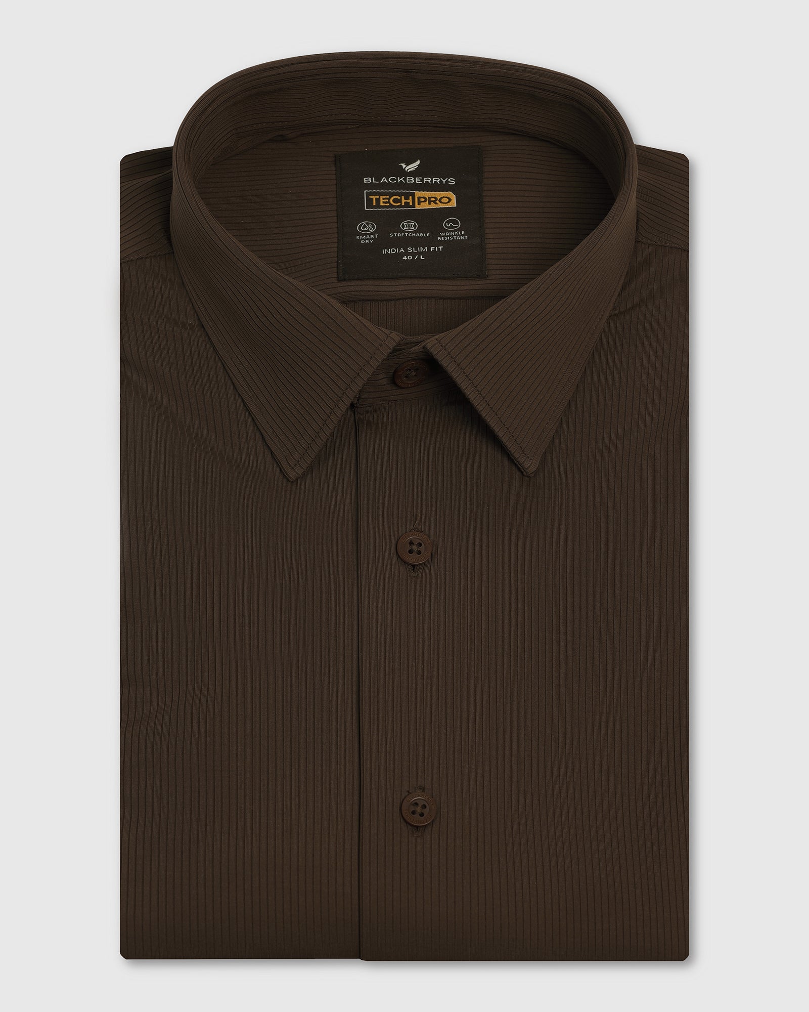 TechPro Formal Half Sleeve Khaki Stripe Shirt - Abil