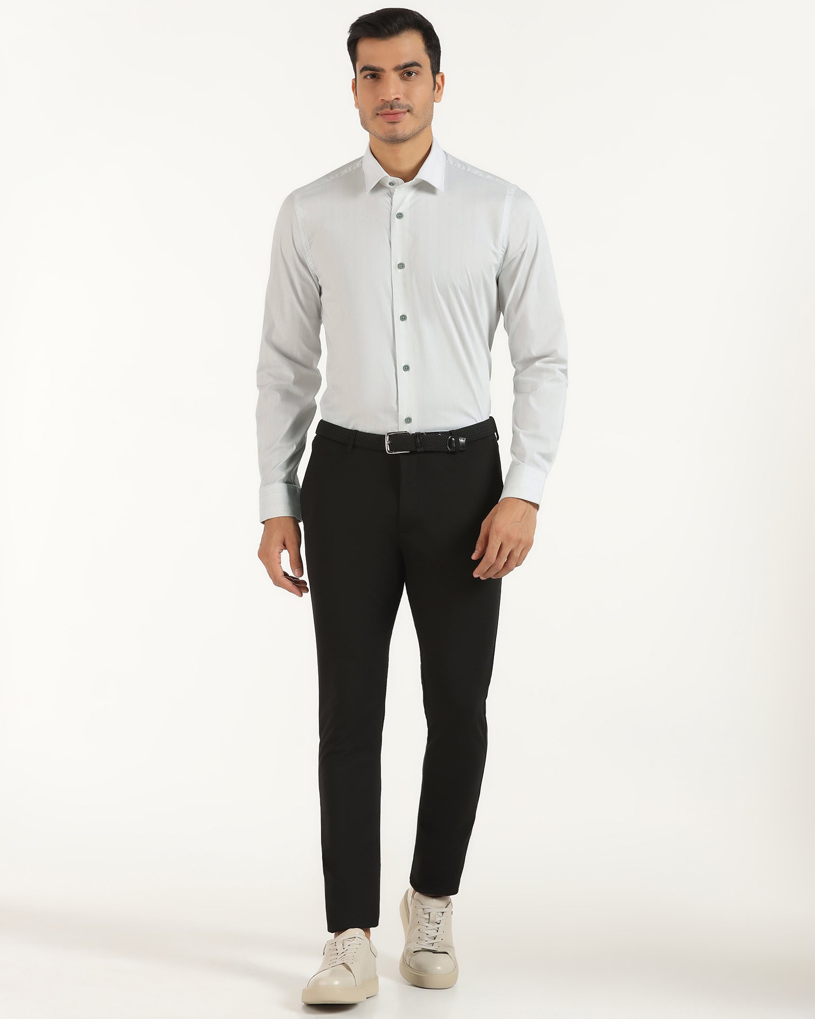 TechPro Formal Mint Stripe Shirt - Retro