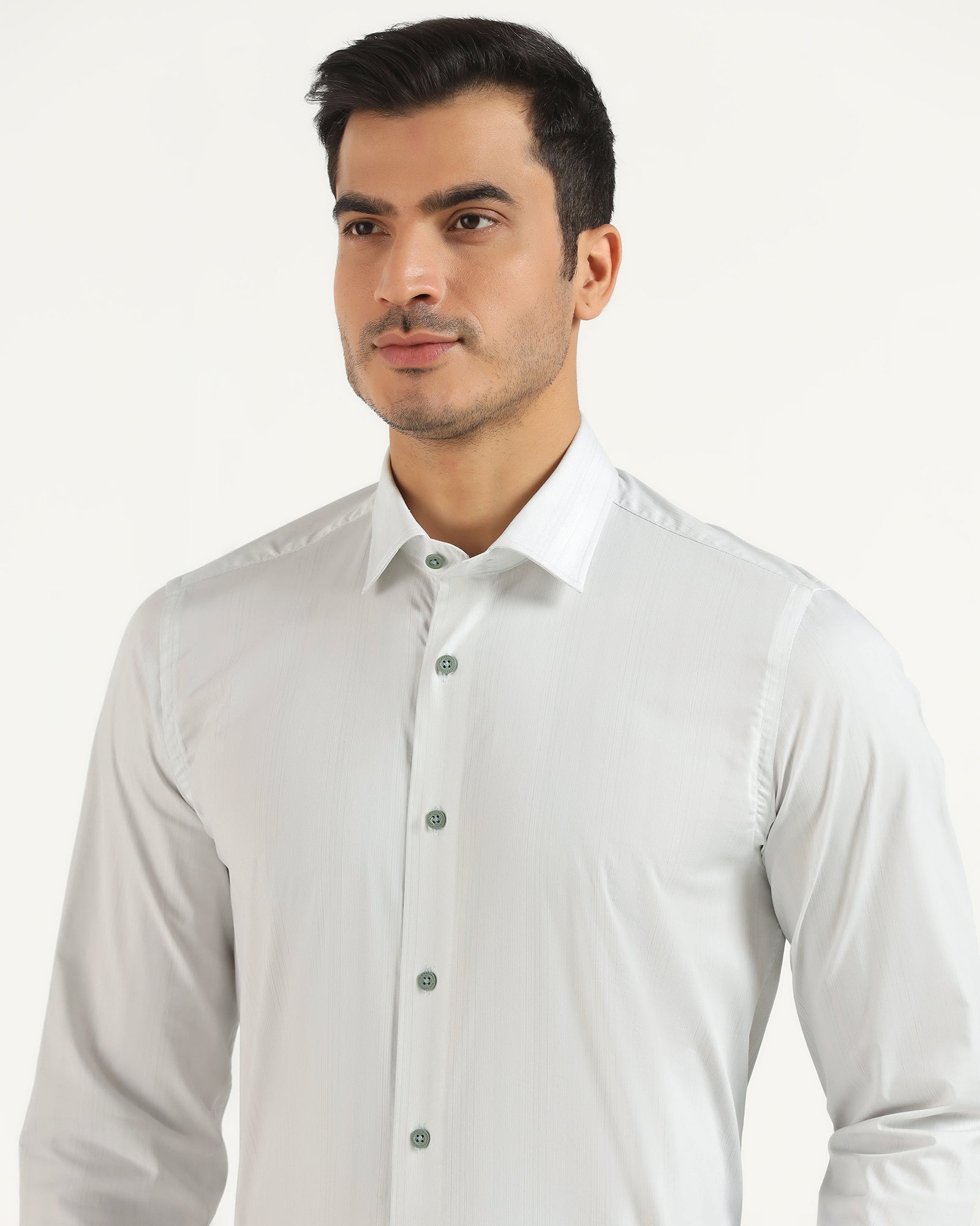 TechPro Formal Mint Stripe Shirt - Retro