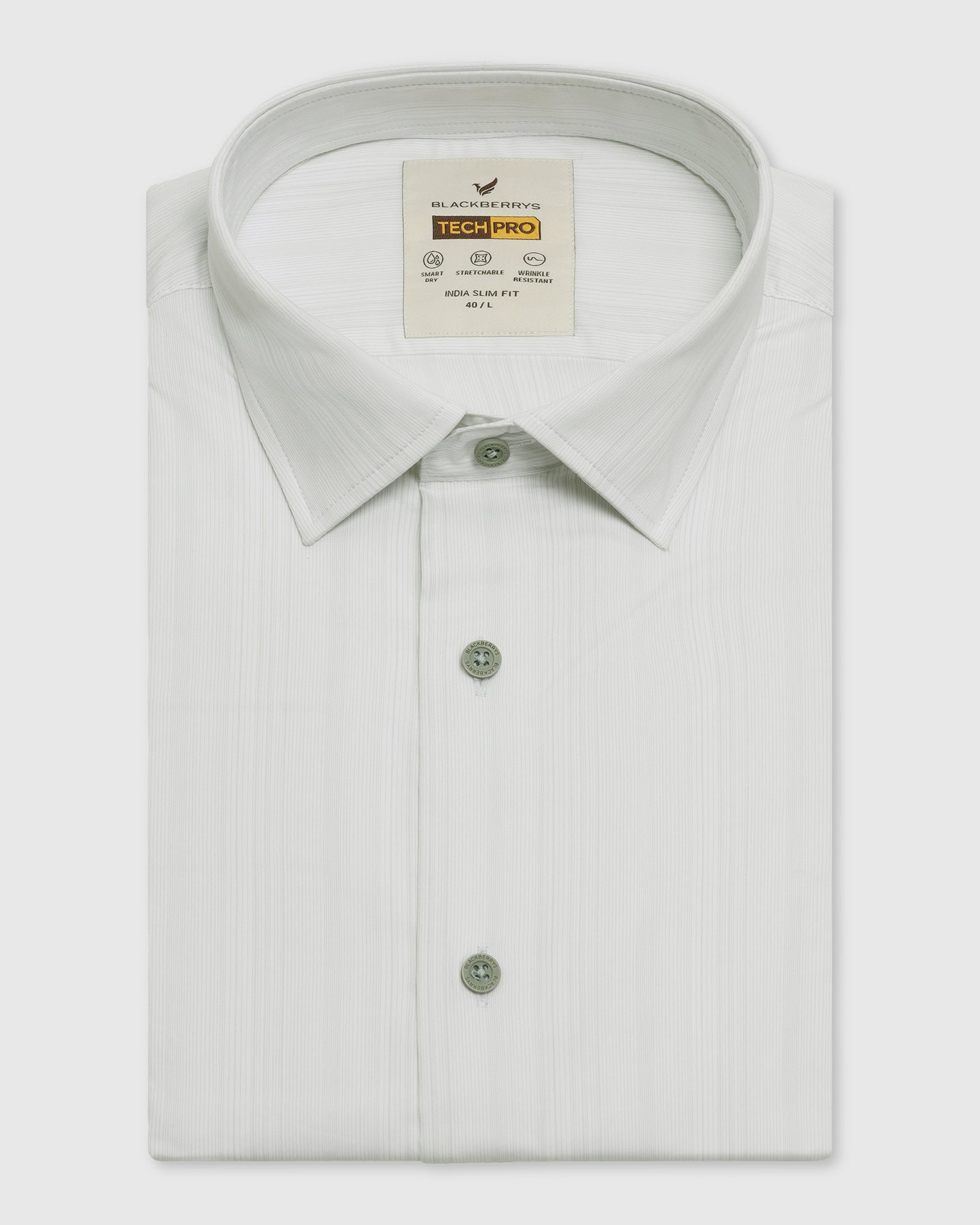 TechPro Formal Mint Stripe Shirt - Retro