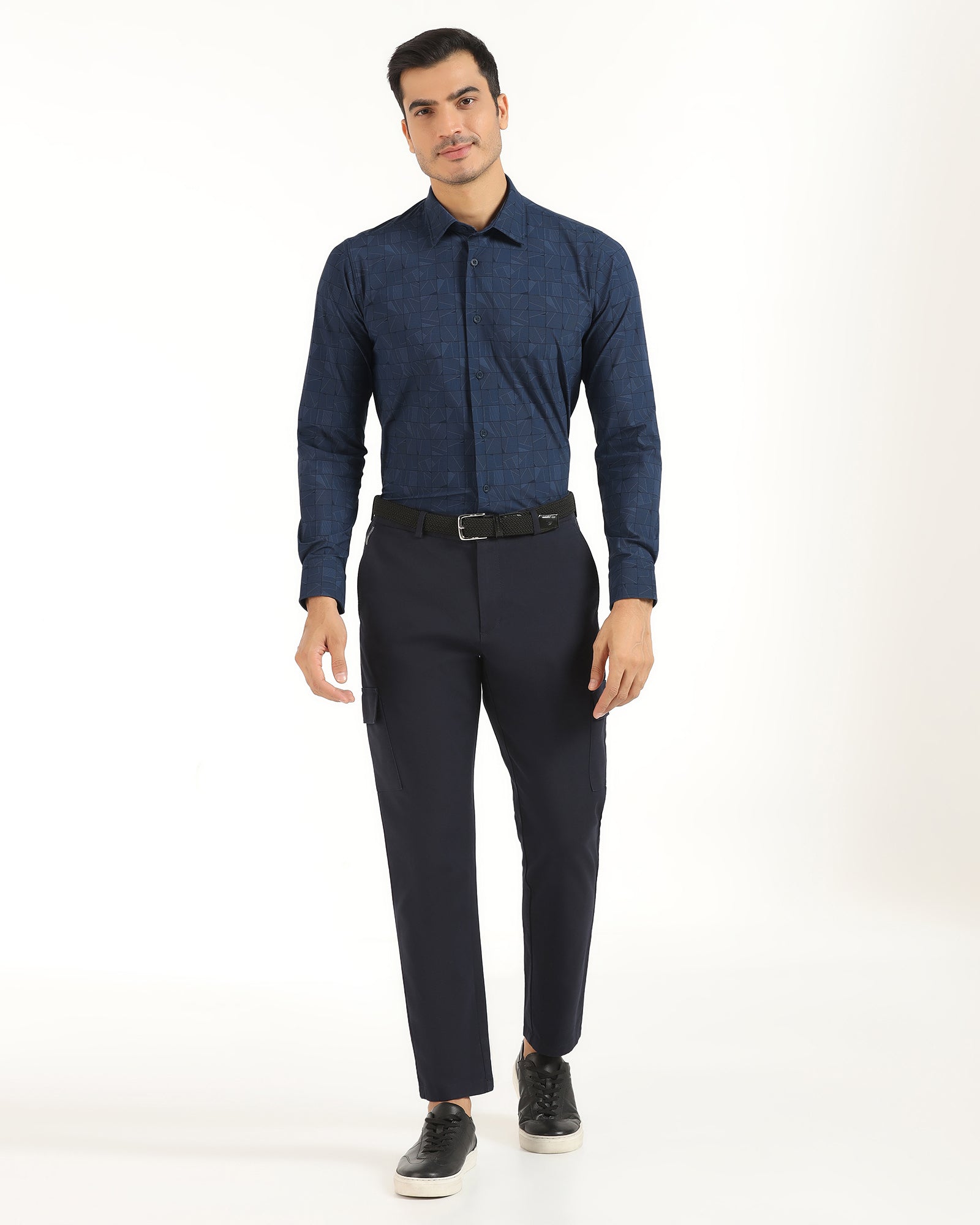 TechPro Formal Navy Printed Shirt - Kyler