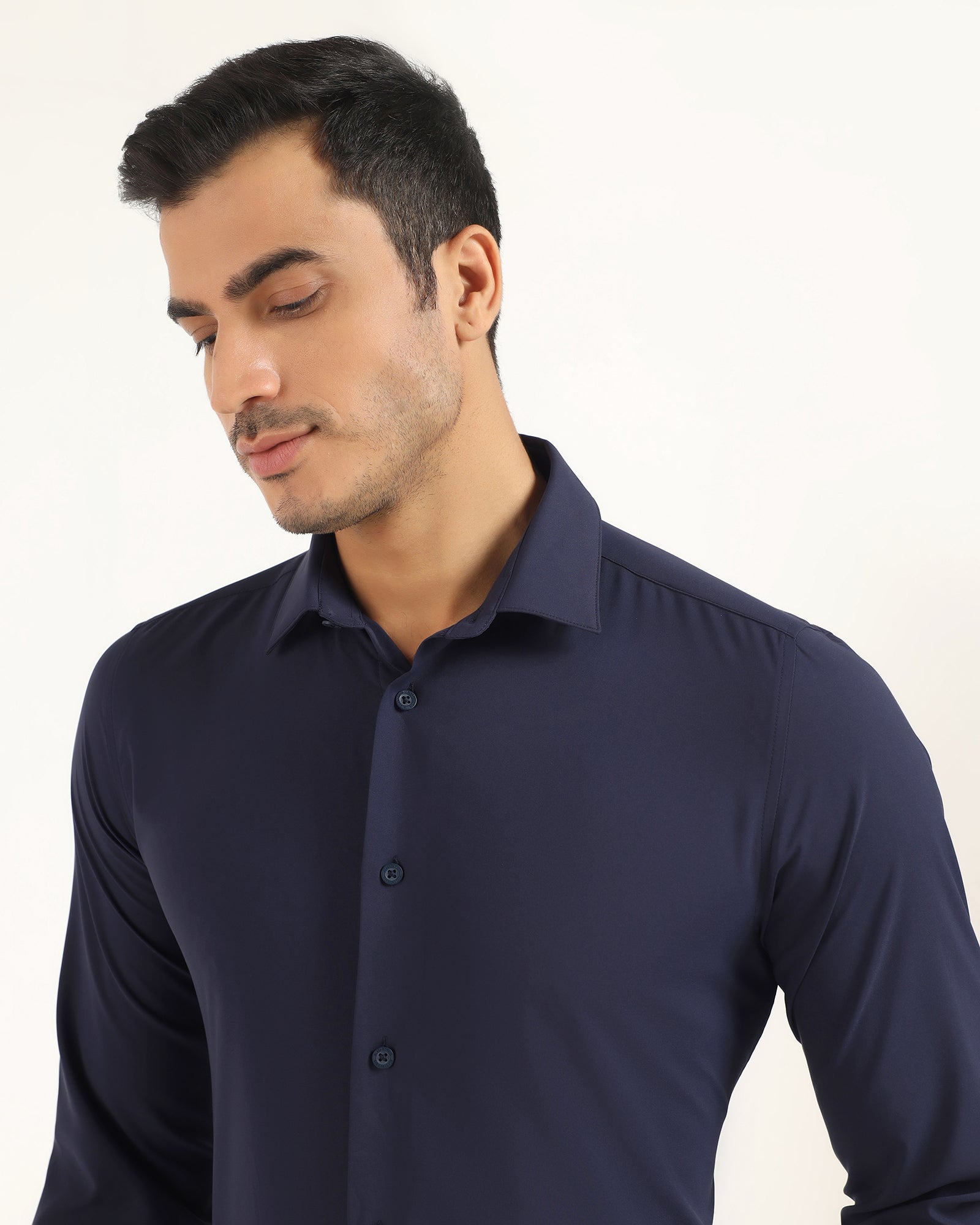 TechPro Formal Navy Solid Shirt - Greece