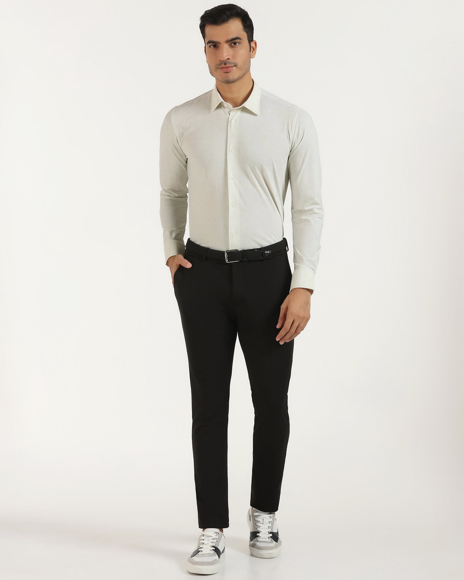 TechPro Formal White Printed Shirt - Kyler