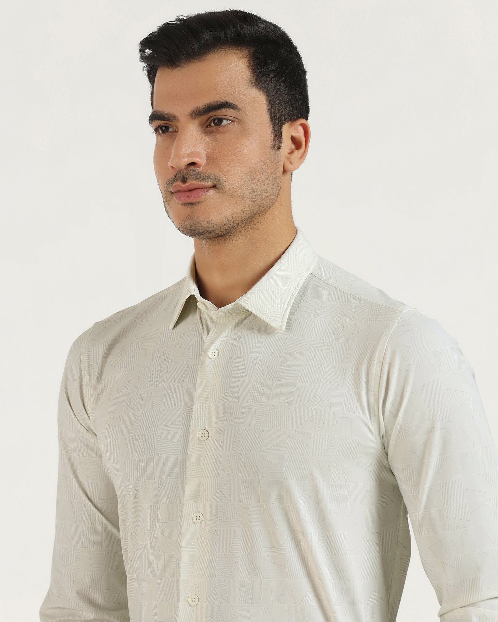 TechPro Formal White Printed Shirt - Kyler