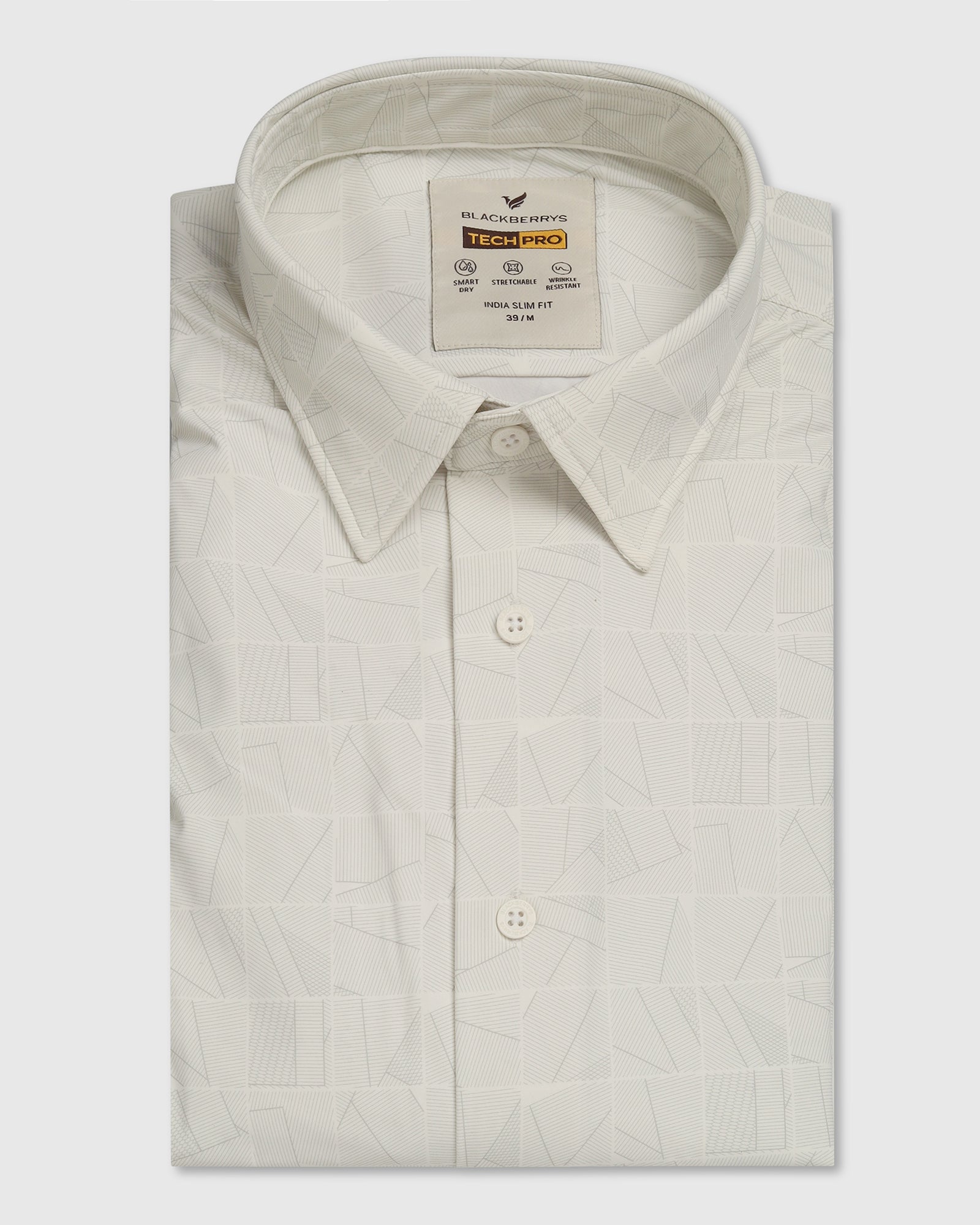TechPro Formal White Printed Shirt - Kyler