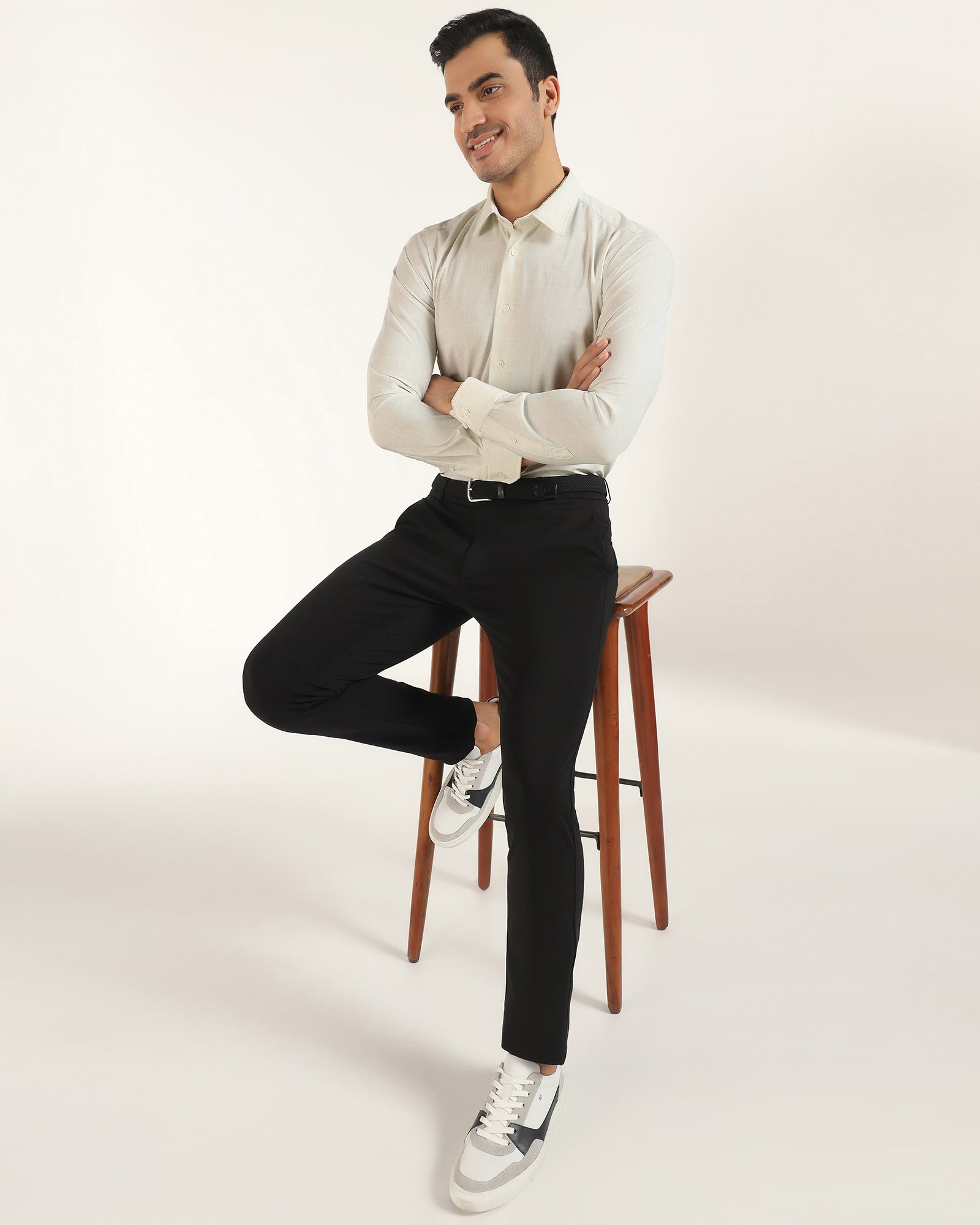 TechPro Formal White Printed Shirt - Kyler