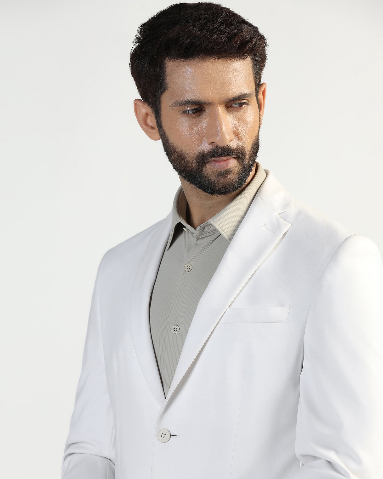 TechPro Formal White Solid Blazer - Explore
