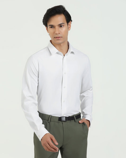 TechPro Formal White Solid Shirt - Greece
