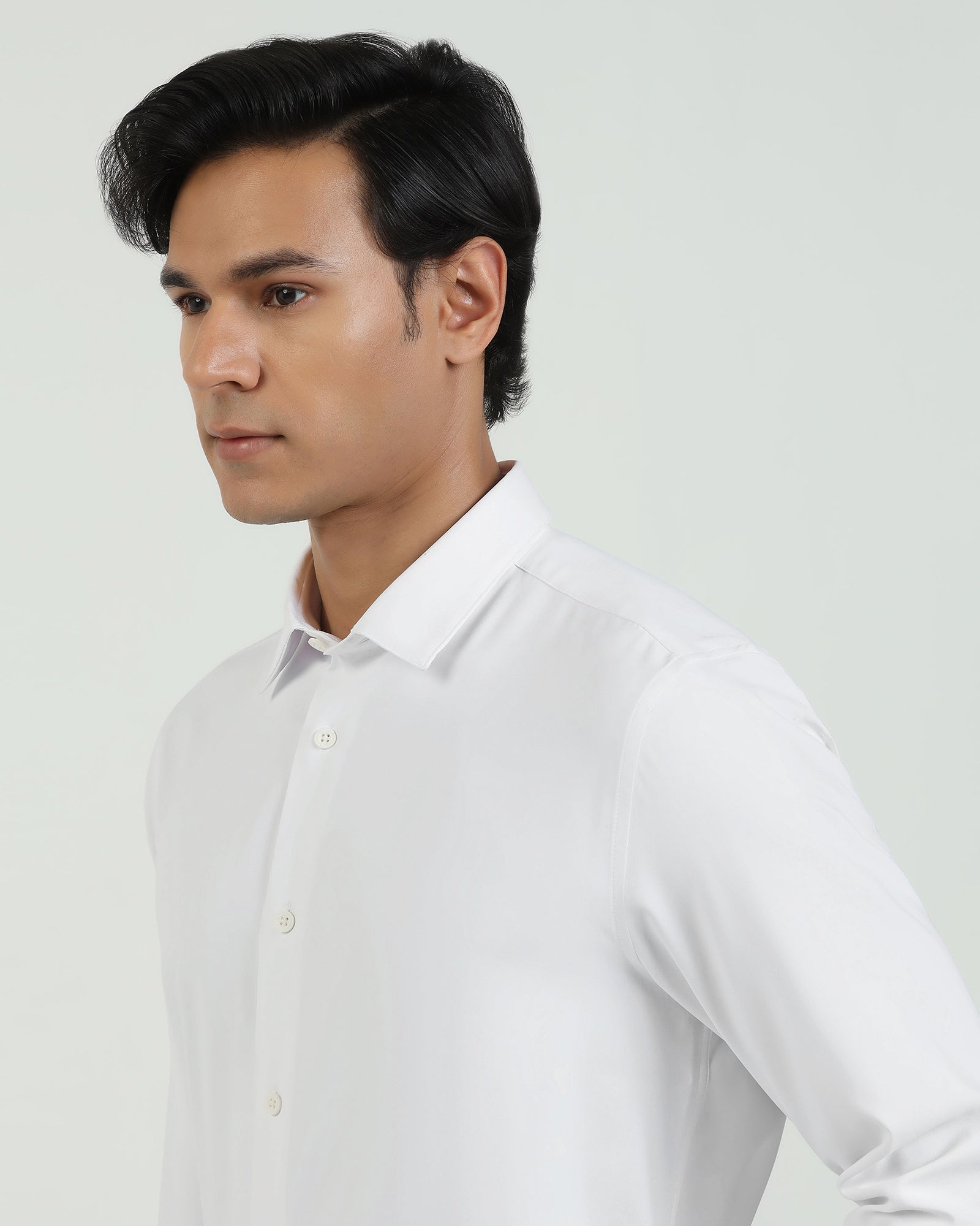 TechPro Formal White Solid Shirt - Greece