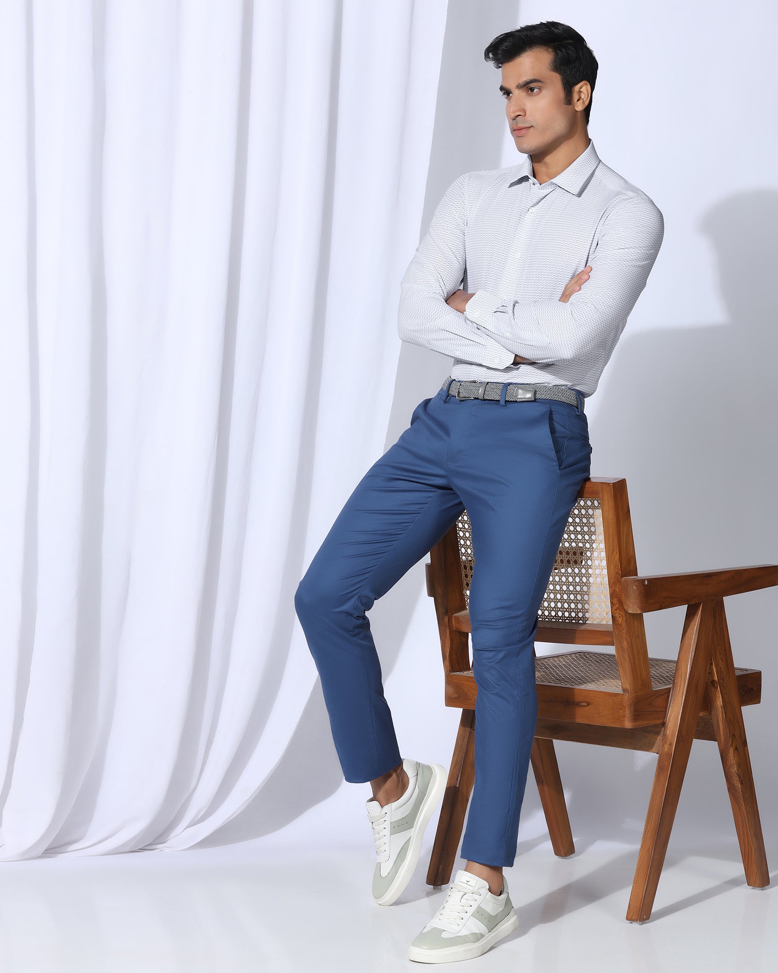 TechPro Formal White Printed Shirt - Ivan