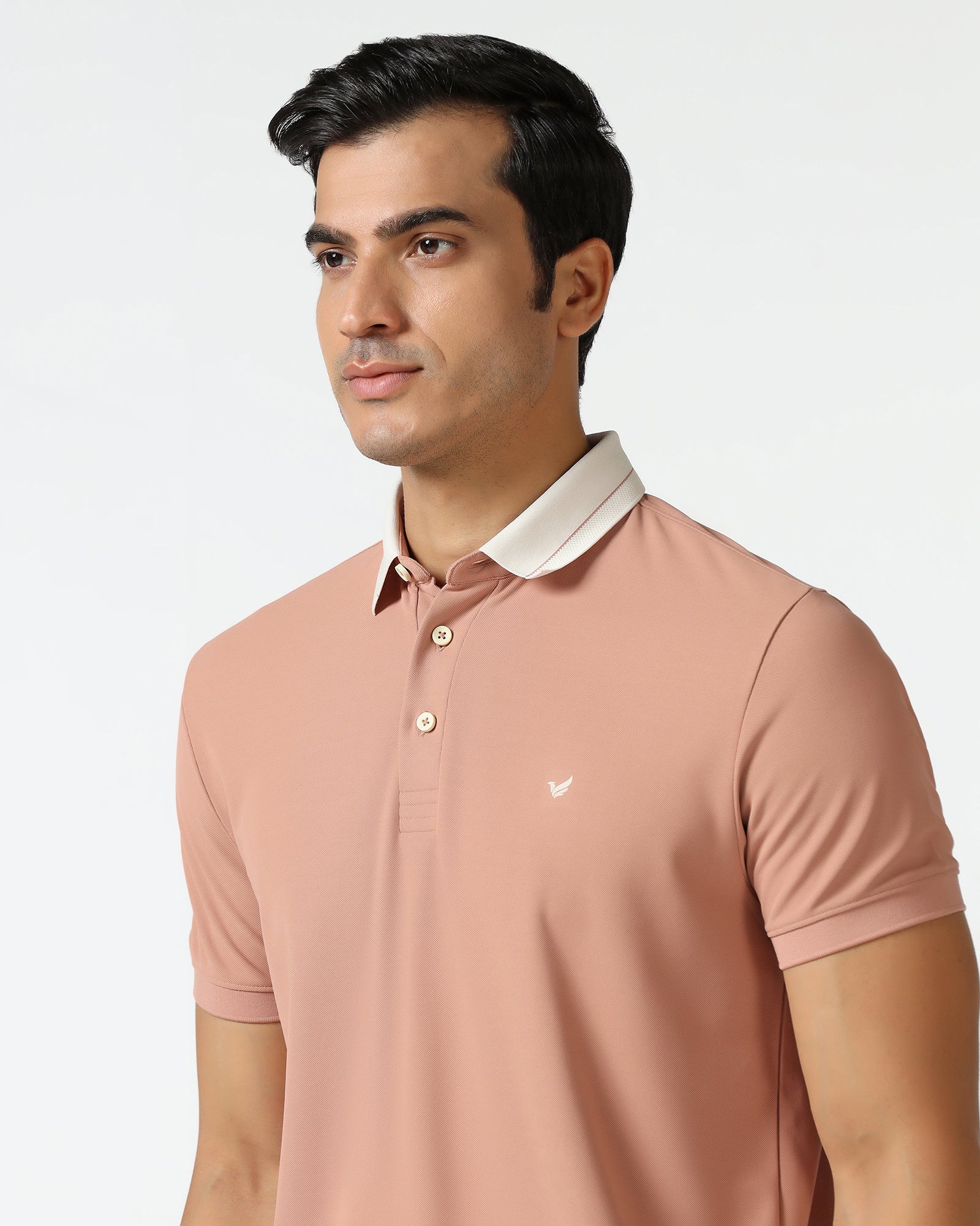 TechPro Polo Beige Solid T-Shirt - Terra