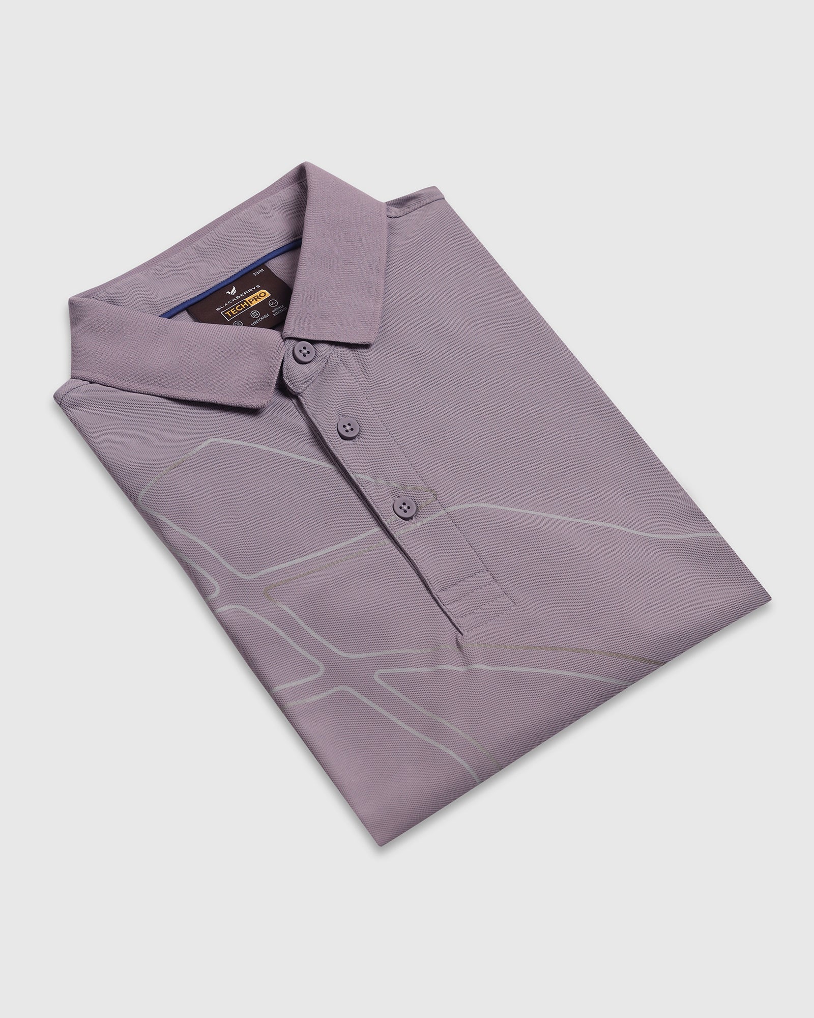 TechPro Polo Light Purple Printed T-Shirt - Slash