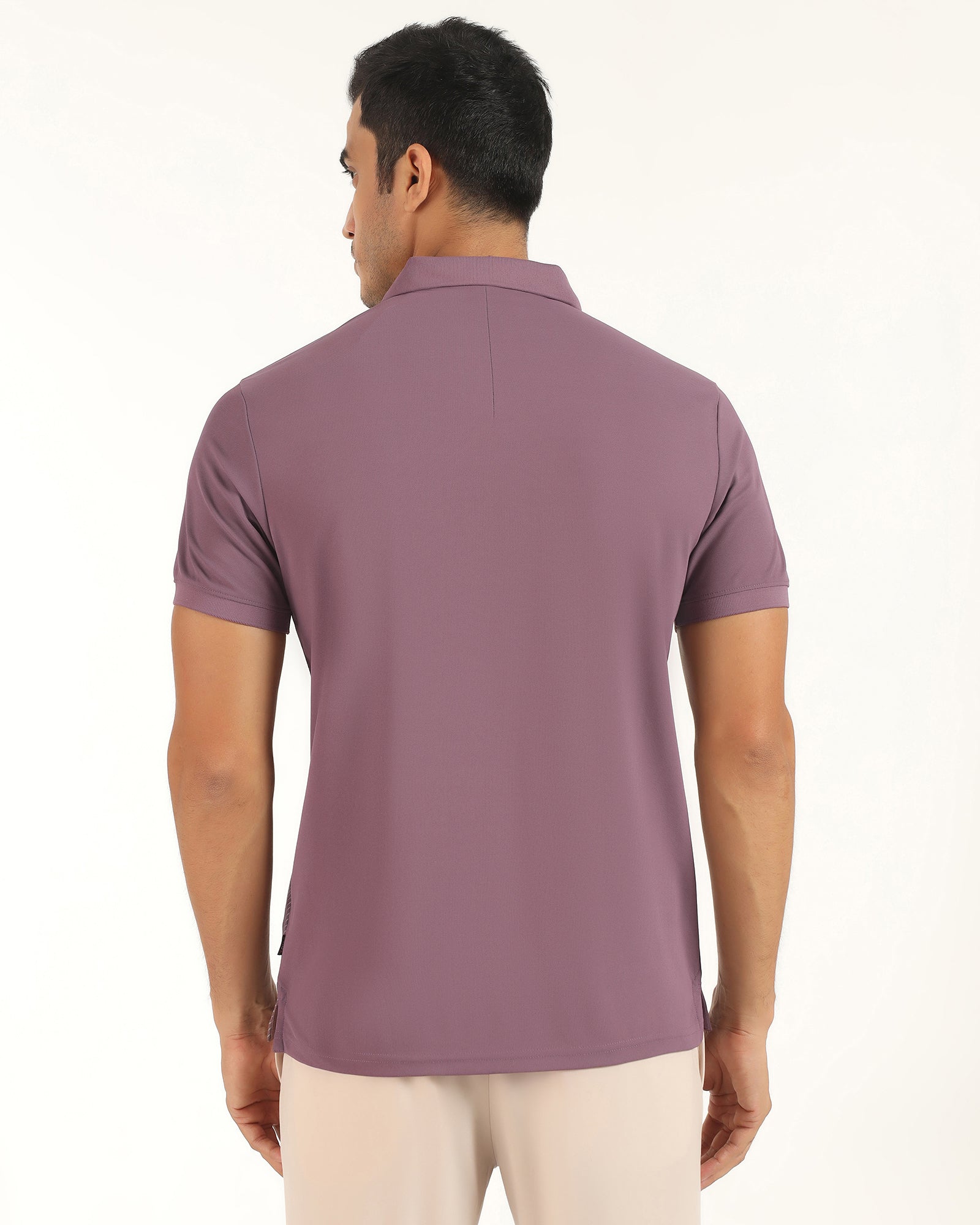 TechPro Polo Mauve Printed T-Shirt - Walk