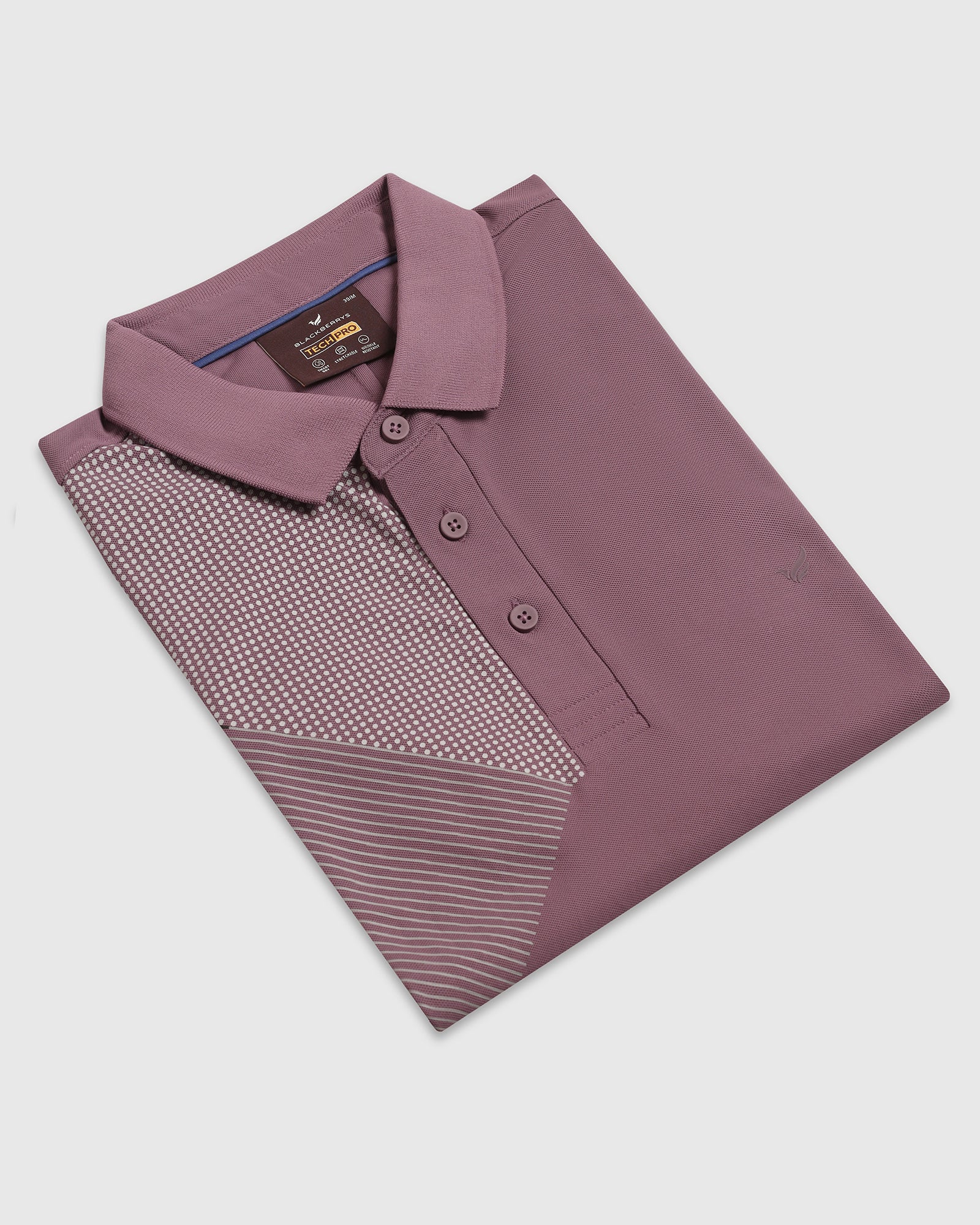 TechPro Polo Mauve Printed T-Shirt - Walk