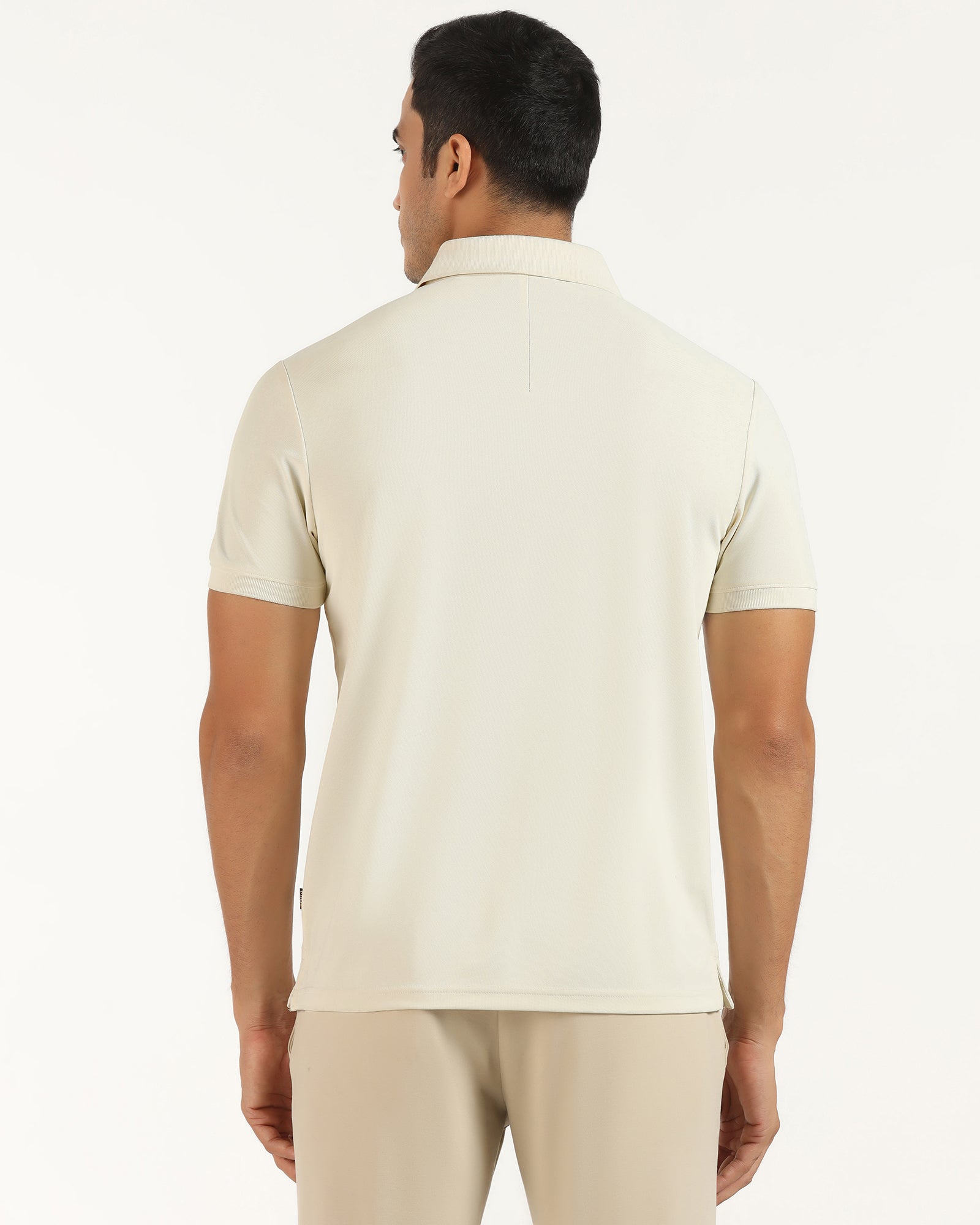 TechPro Polo Powder Yellow Printed T-Shirt - Matrix