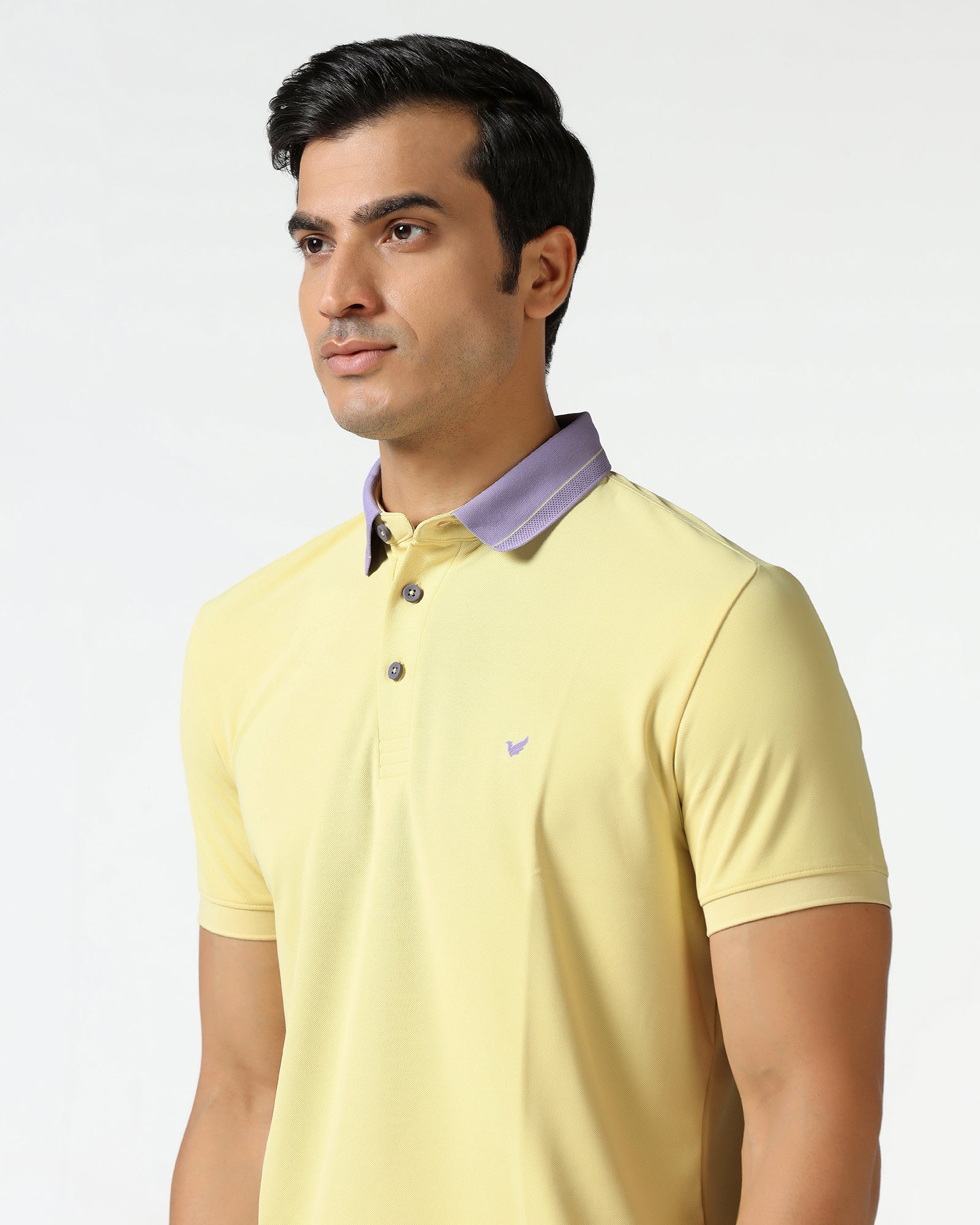 TechPro Polo Powder Yellow Solid T-Shirt - Terra