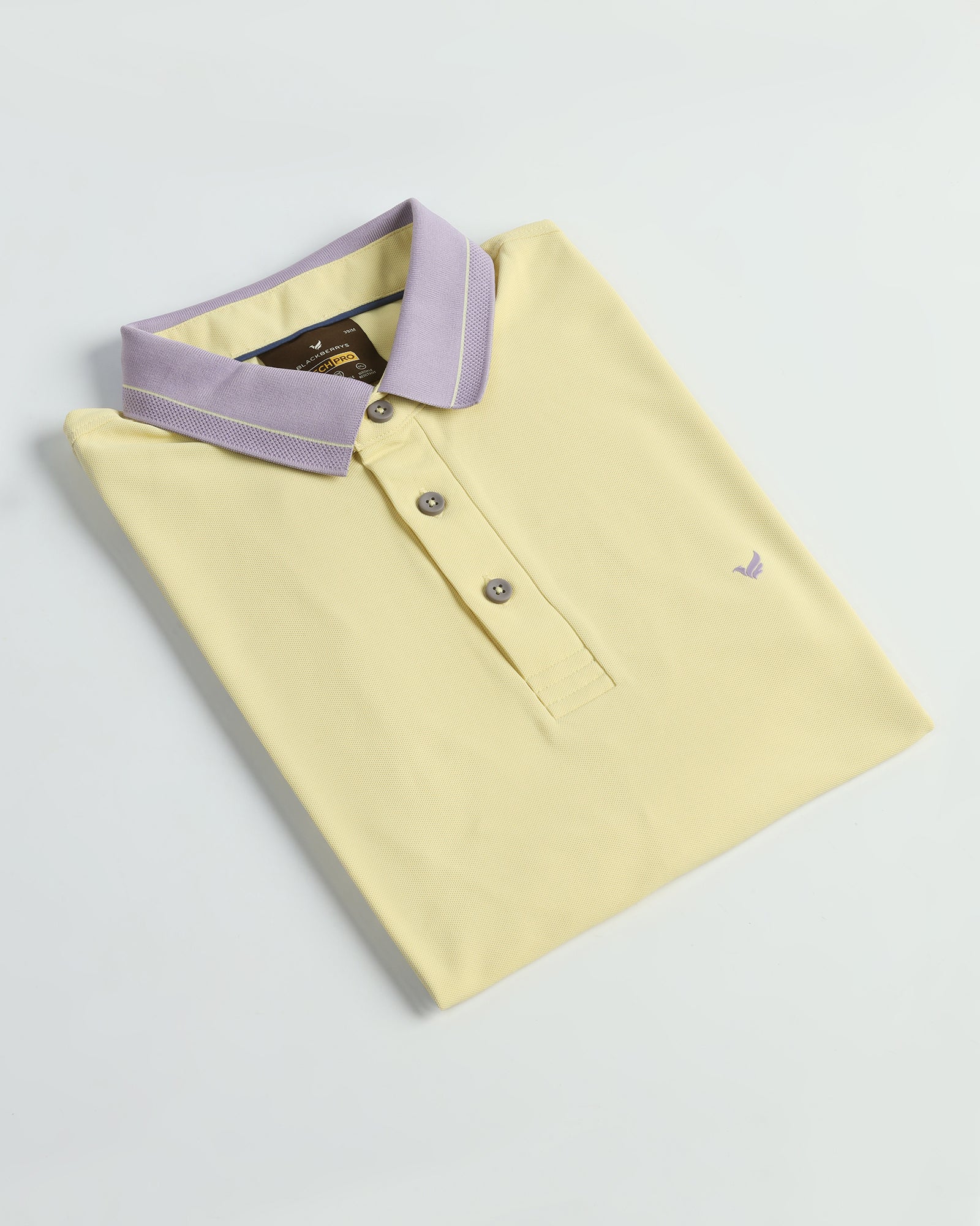 TechPro Polo Powder Yellow Solid T-Shirt - Terra