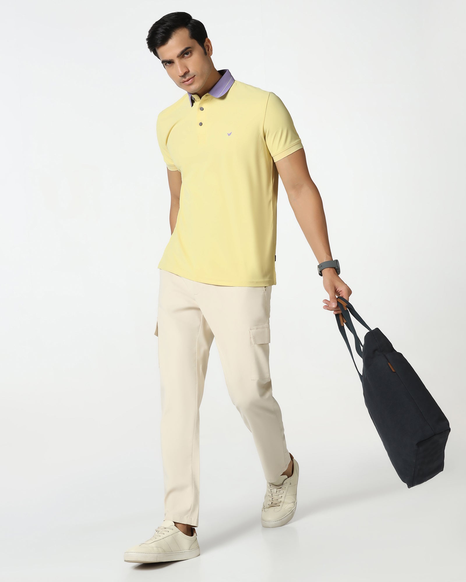 TechPro Polo Powder Yellow Solid T-Shirt - Terra