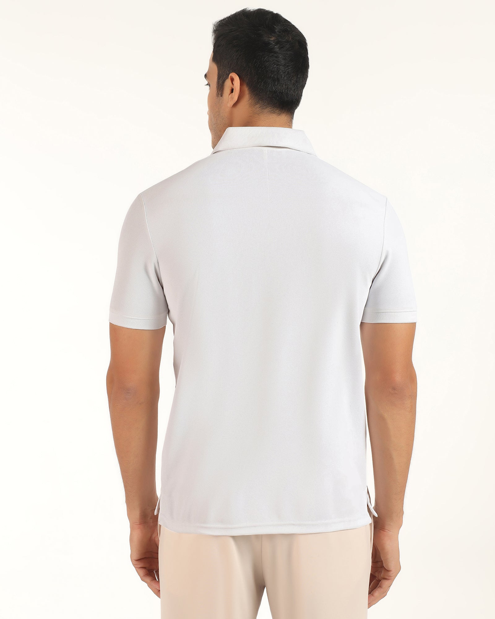 TechPro Polo White Printed T-Shirt - Slash