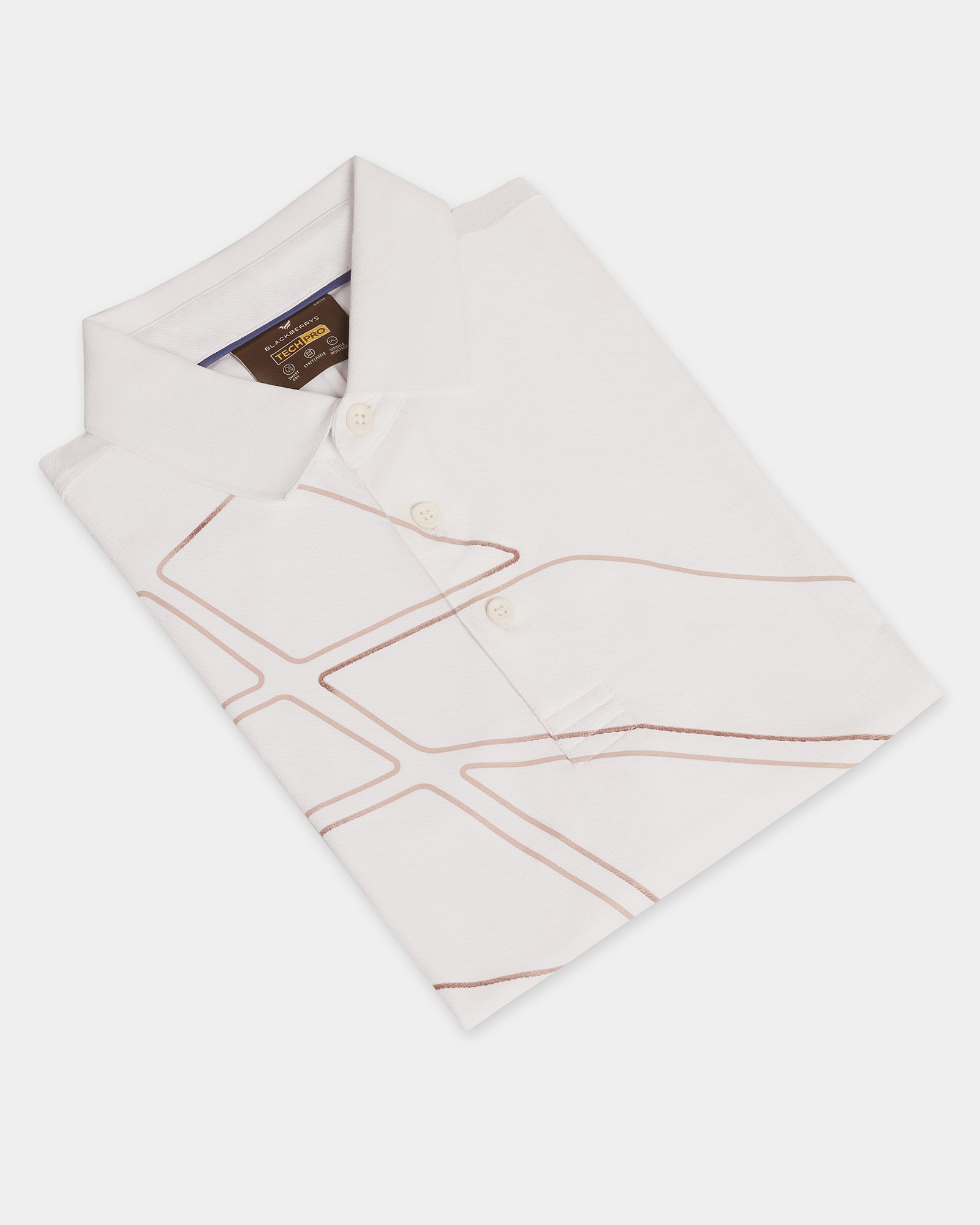 TechPro Polo White Printed T-Shirt - Slash
