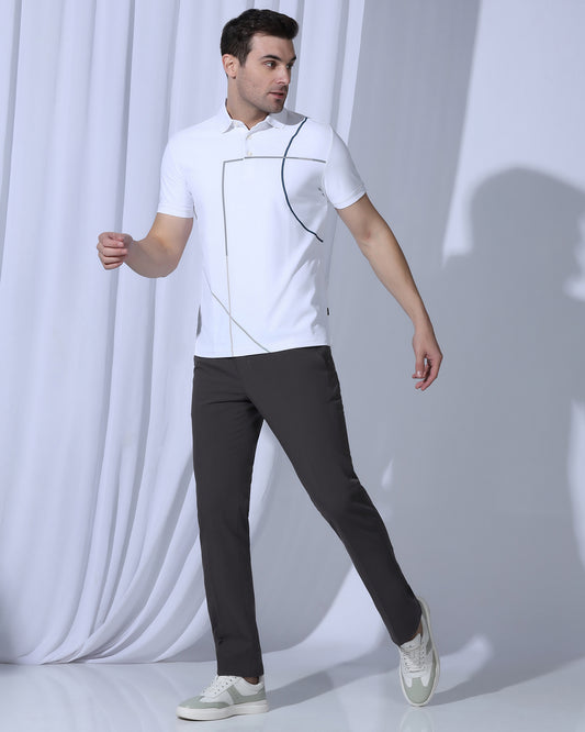 TechPro Slim Comfort B-95 Formal Dark Brown Solid Trouser - Creed