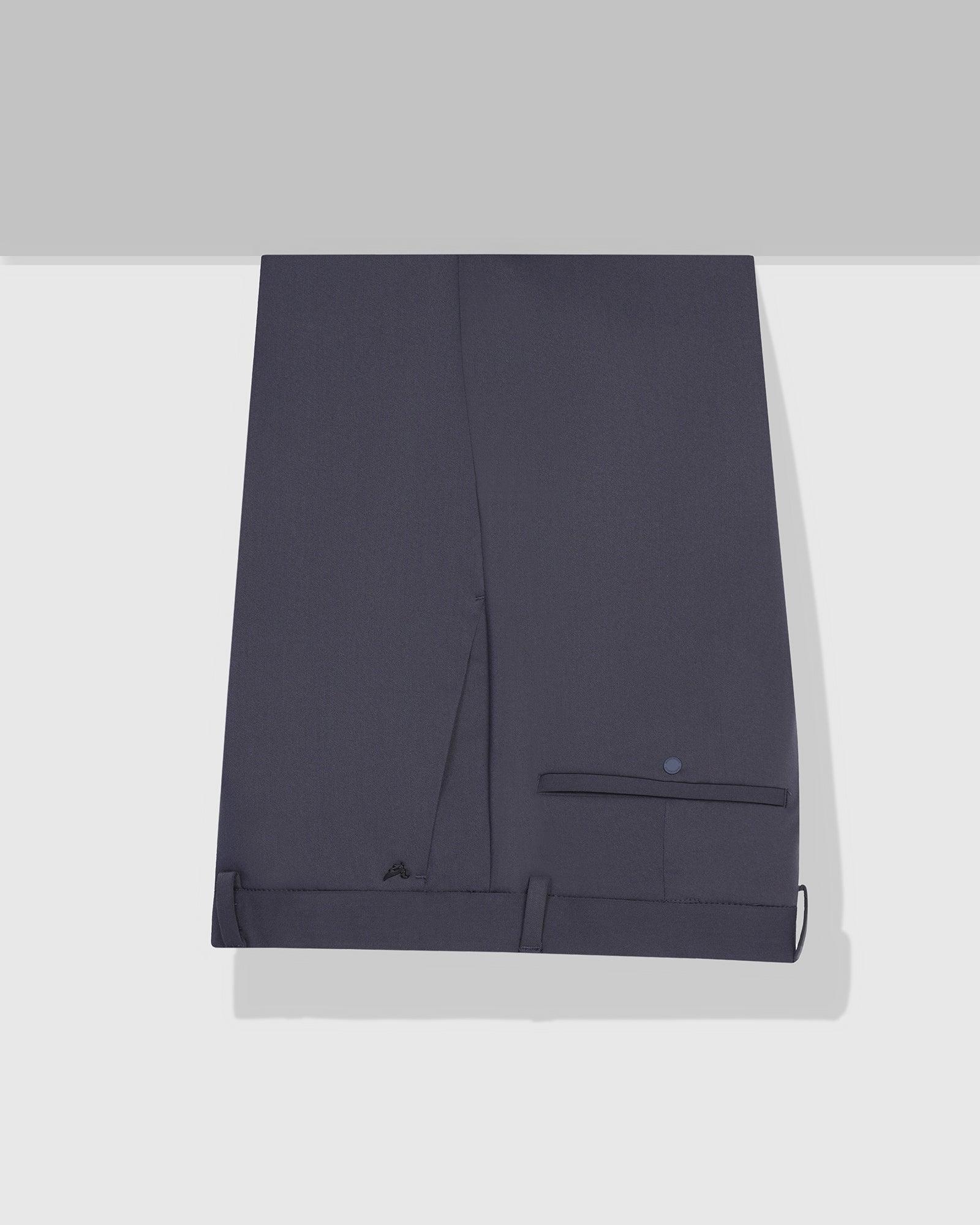 Techpro Slim Comfort B-95 Formal Dark Grey Solid Trouser - Agusta - Blackberrys