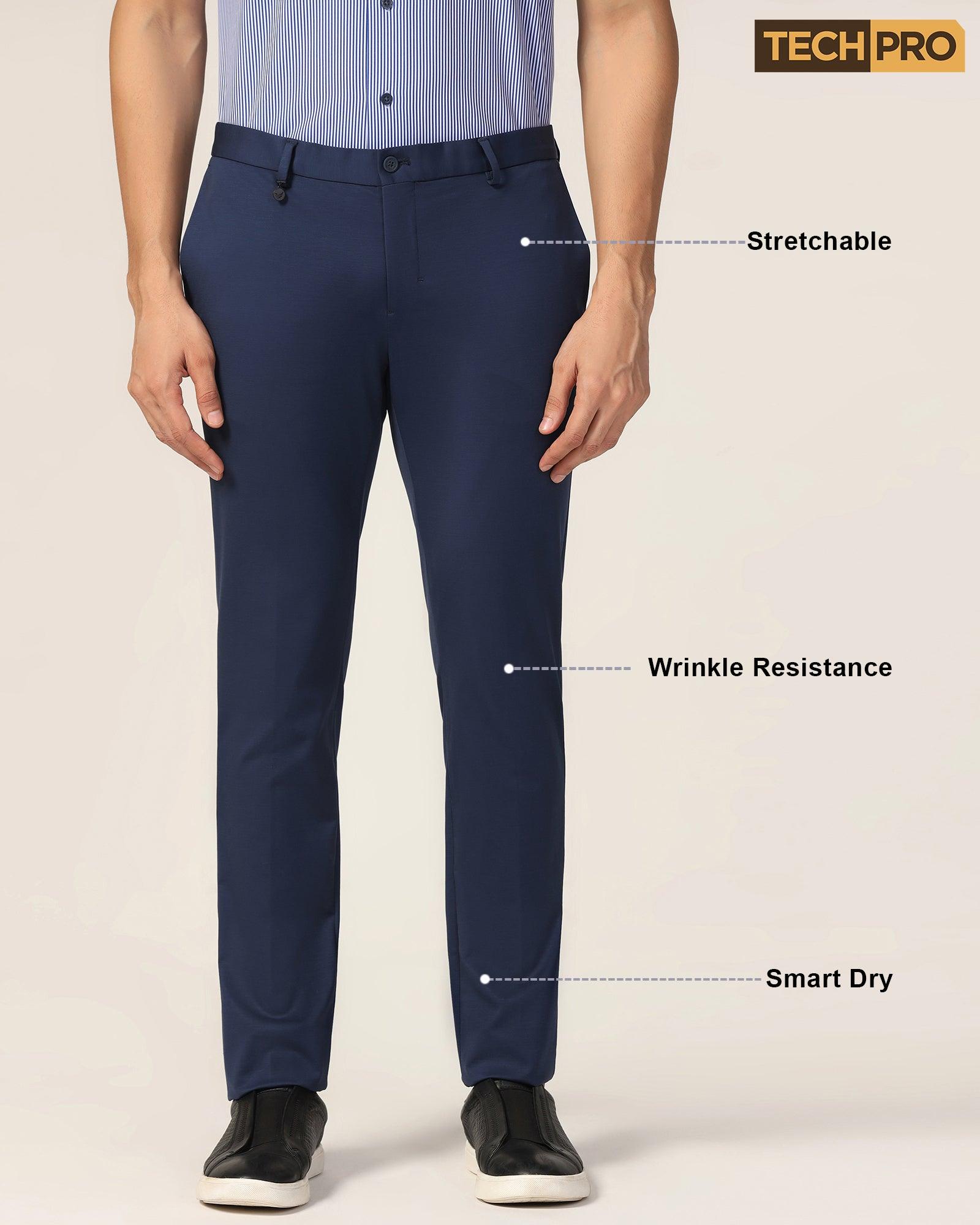 TechPro Slim Fit B-91 Formal Navy Solid Trouser - Explorer