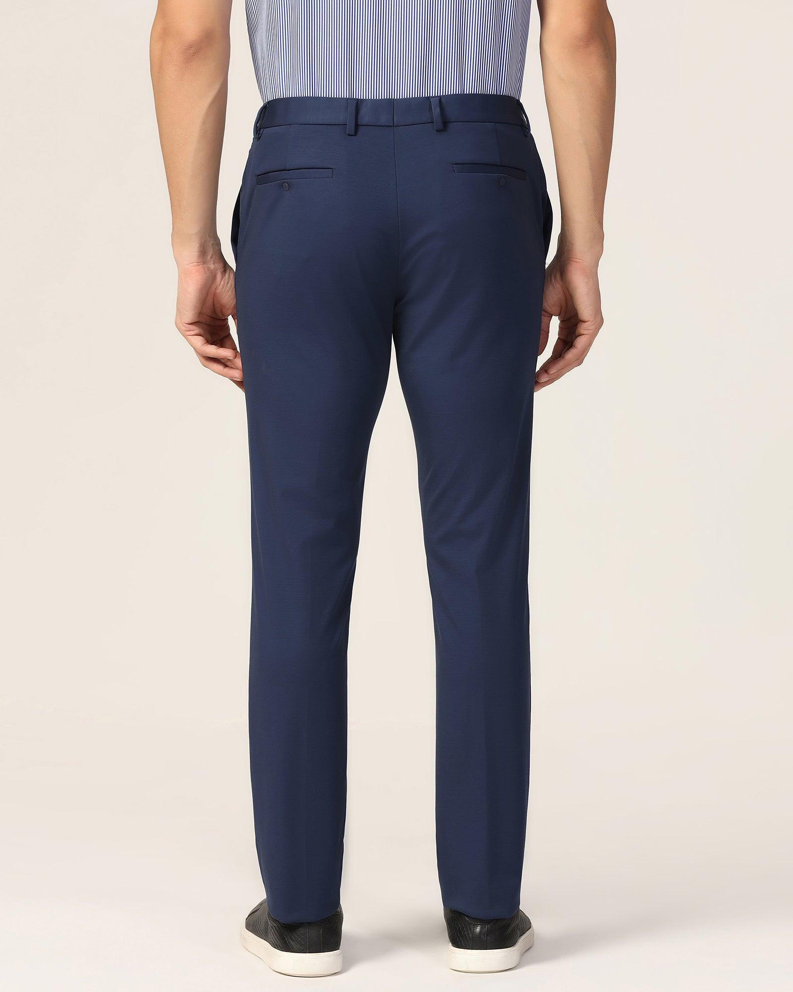 TechPro Slim Fit B-91 Formal Navy Solid Trouser - Explorer