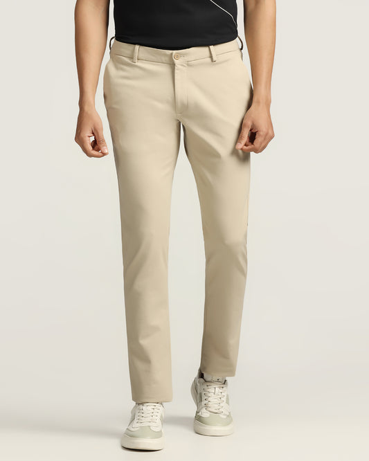 TechPro Slim Fit B-91 Casual Beige Solid Khakis - Ziea