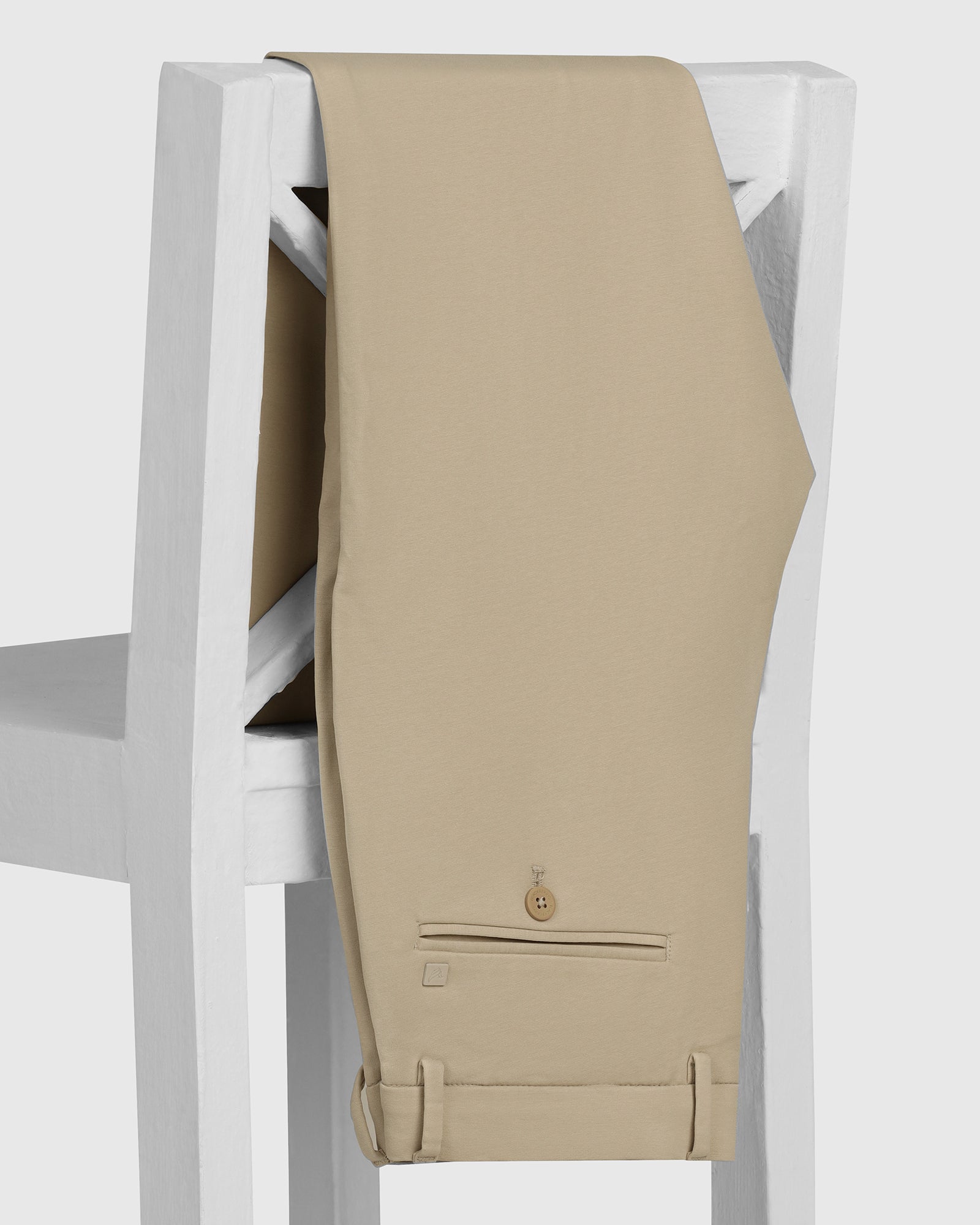 TechPro Slim Fit B-91 Casual Beige Solid Khakis - Ziea