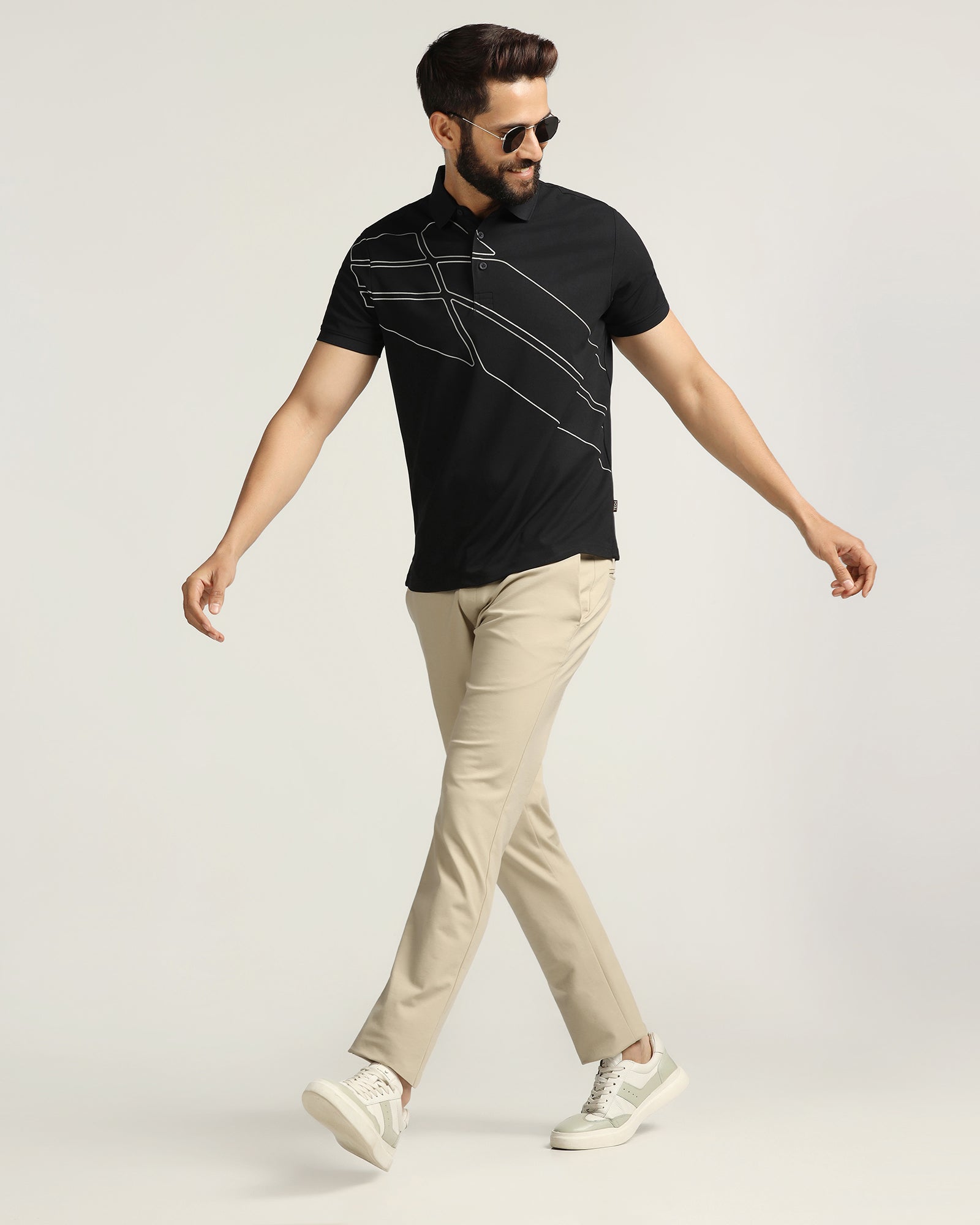 TechPro Slim Fit B-91 Casual Beige Solid Khakis - Ziea