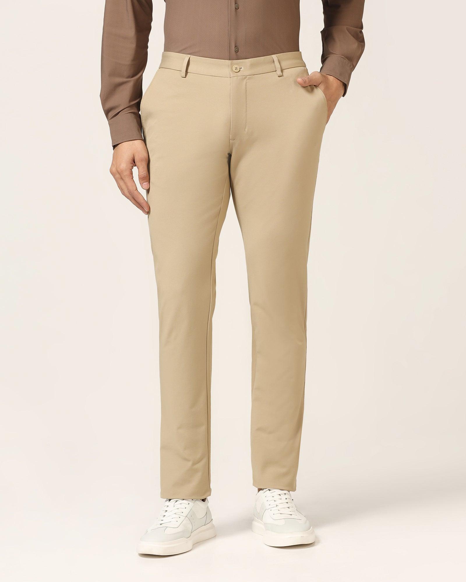 TechPro Slim Fit B-91 Casual Khaki Solid Khaki - Borros - Blackberrys