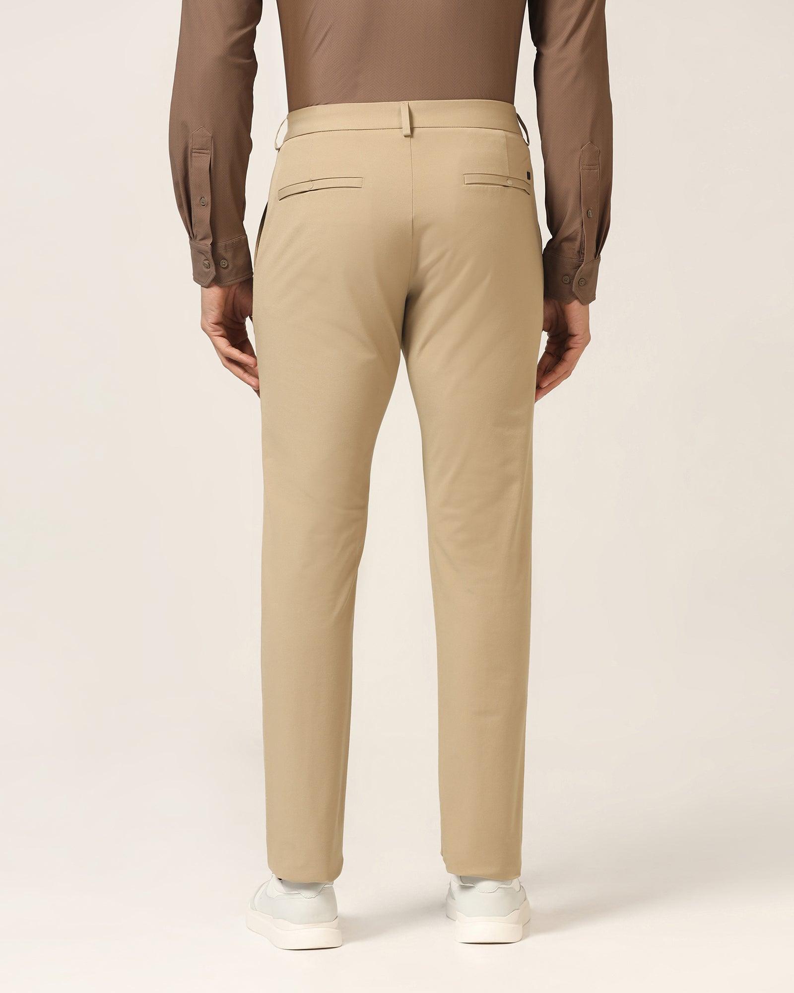 TechPro Slim Fit B-91 Casual Khaki Solid Khaki - Borros - Blackberrys