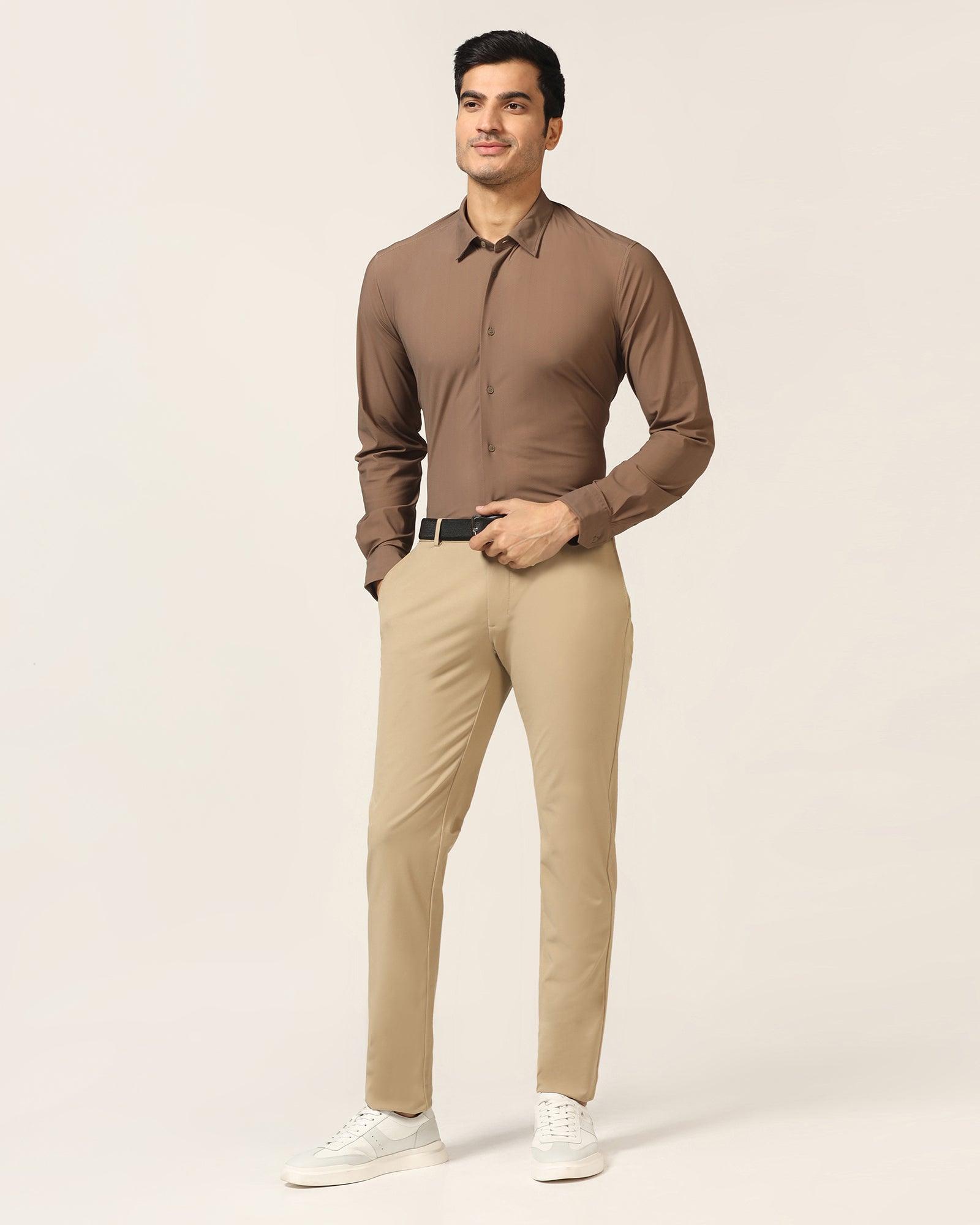 TechPro Slim Fit B-91 Casual Khaki Solid Khakis - Borros